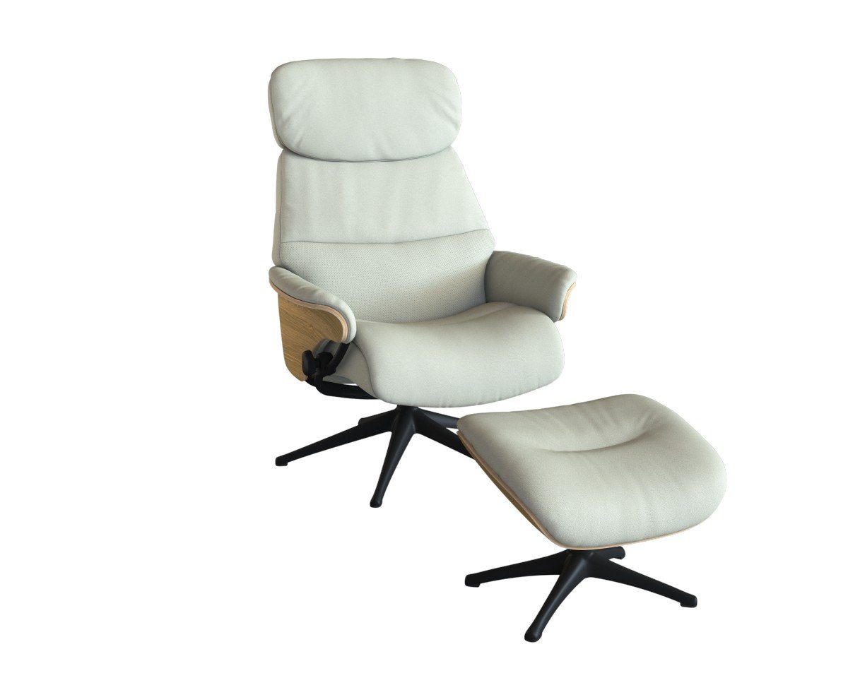 FLEXLUX Relaxfauteuil Aarhus, functionele stoel, gestoffeerde stoel, armleuningen, TV-fauteuil tv-fauteuils wit