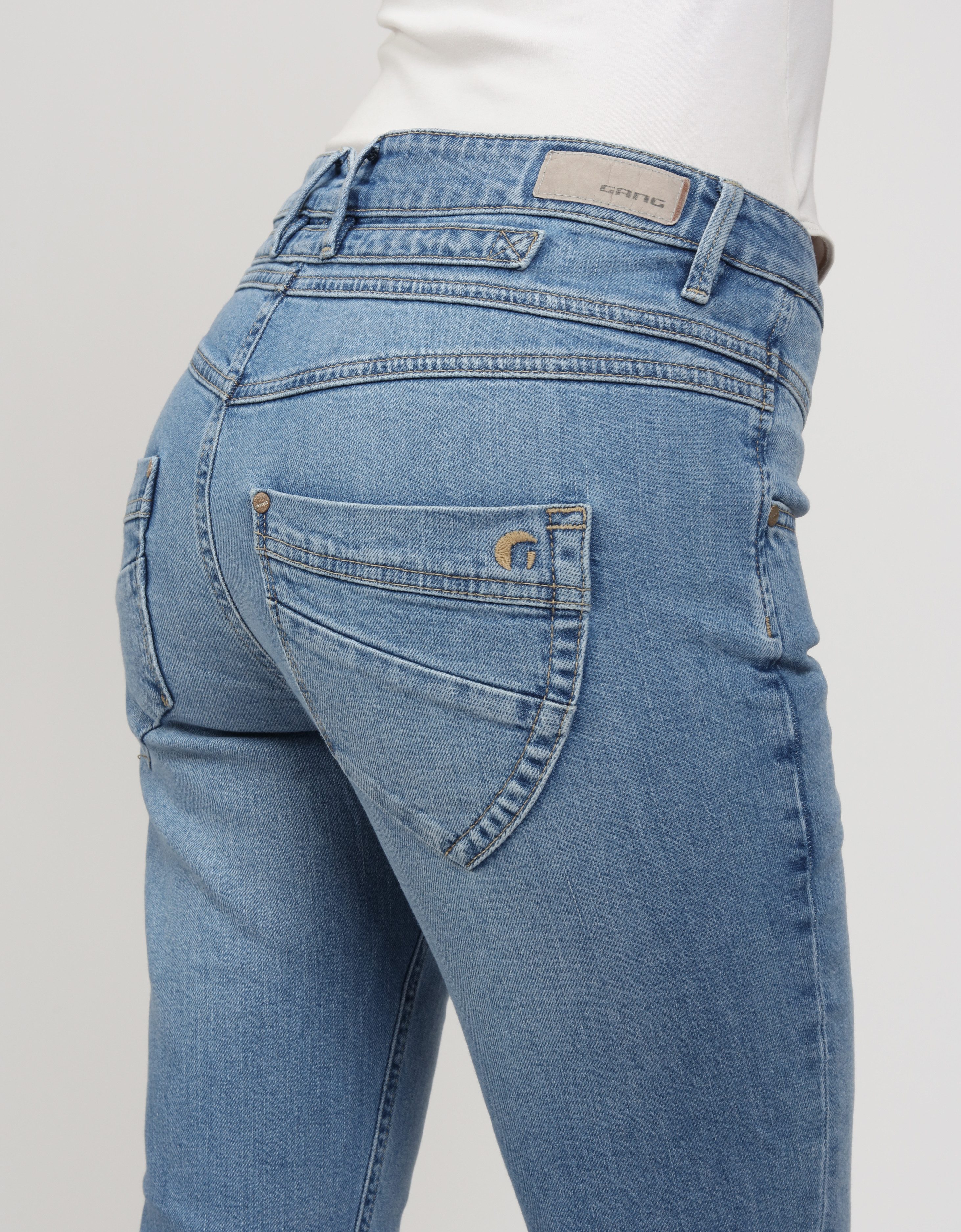 GANG Skinny fit jeans 94Medina met stijlvolle, half open knoopsluiting
