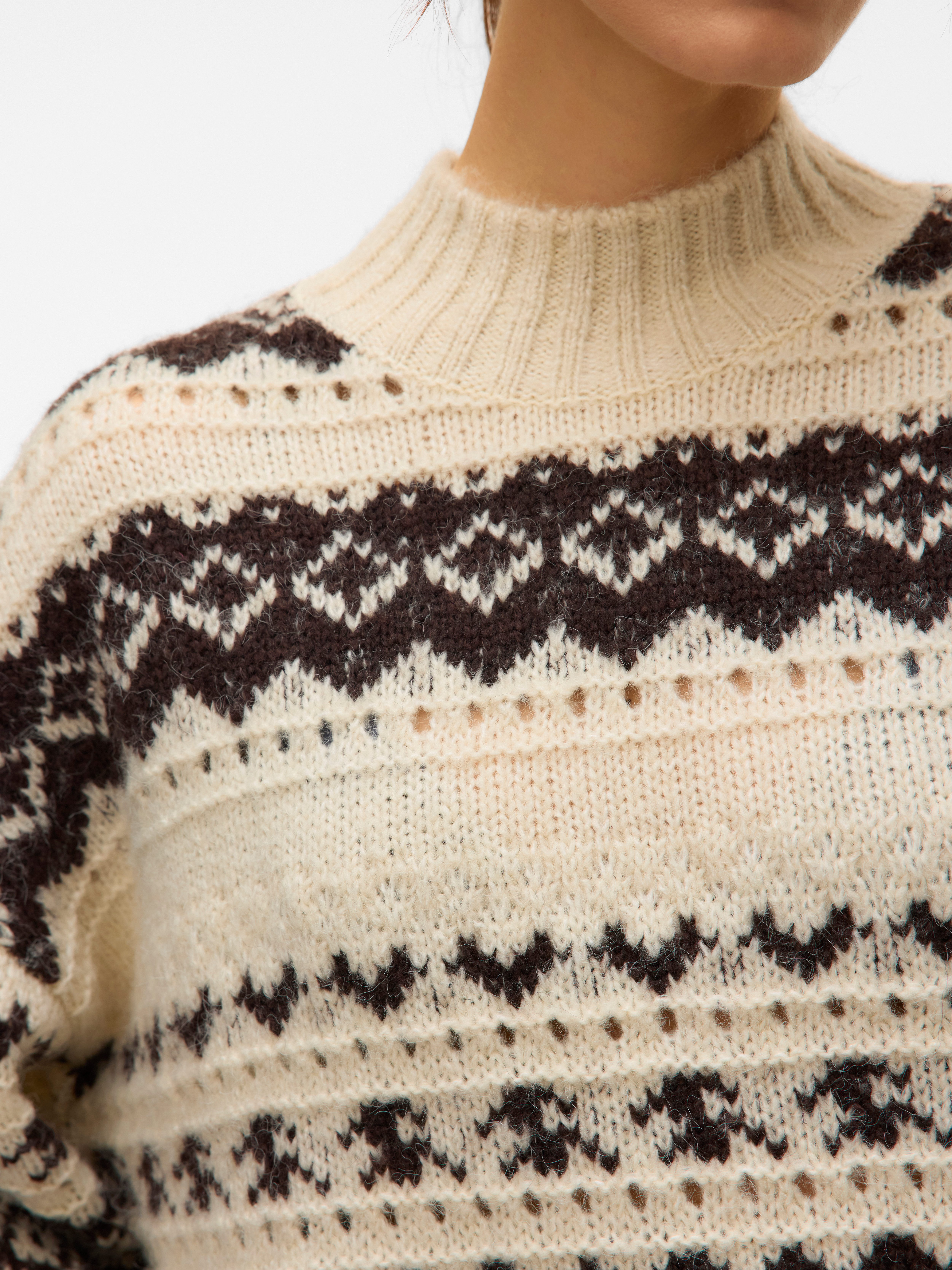 Vero Moda Gebreide trui VMAMPLE LS HIGH NECK PULLOVER BOO