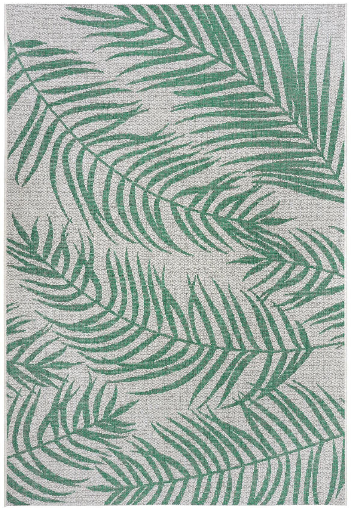 NORTHRUGS Vloerkleed Palmera Platweefsel gebloemd design, afgehecht, robuust, gemakkelijk in onderhoud