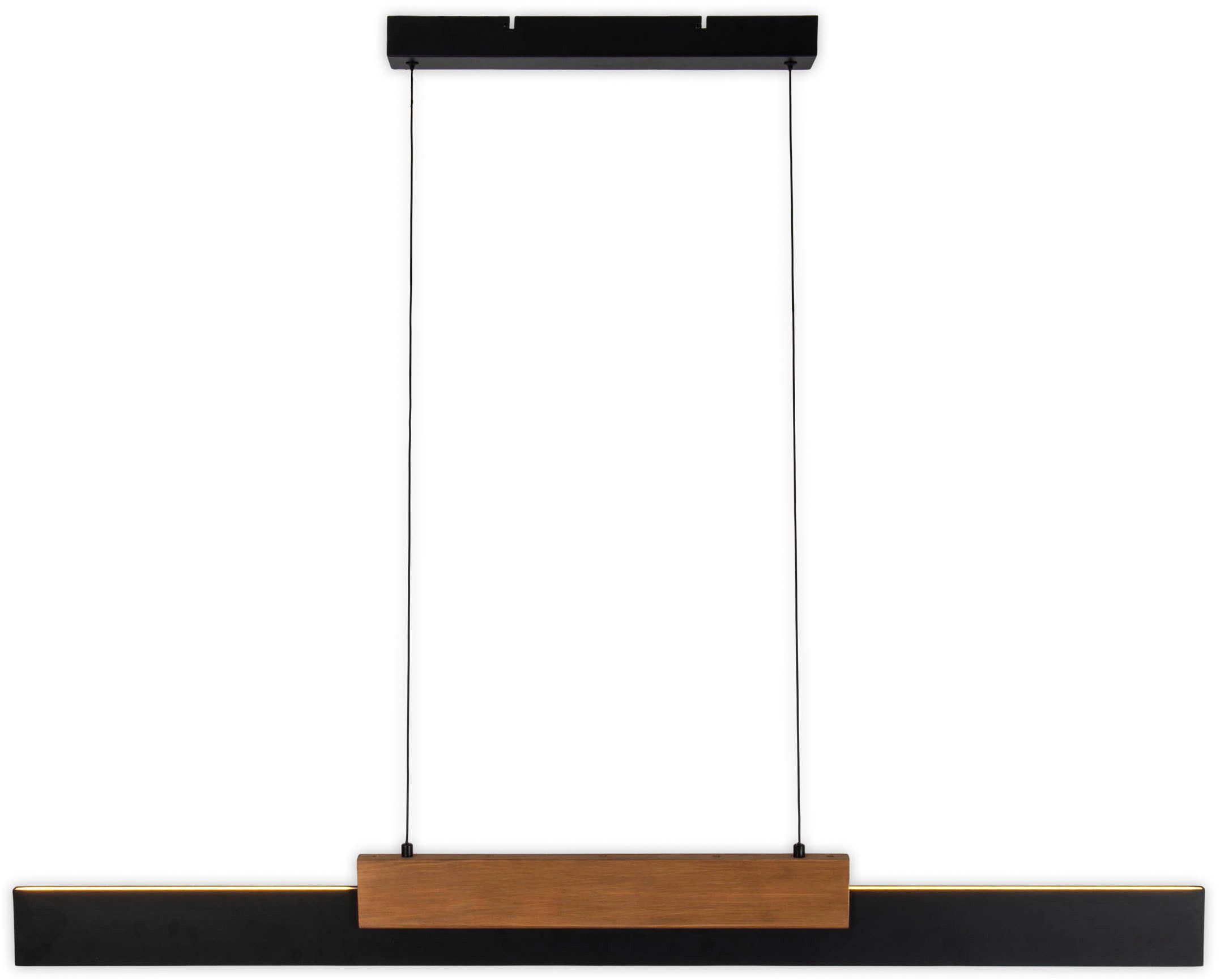 näve Led-hanglamp WIEBKE met hout, dimbaar via wandschakelaar, geheugenfunctie, hoogte verstelbaar (1 stuk)