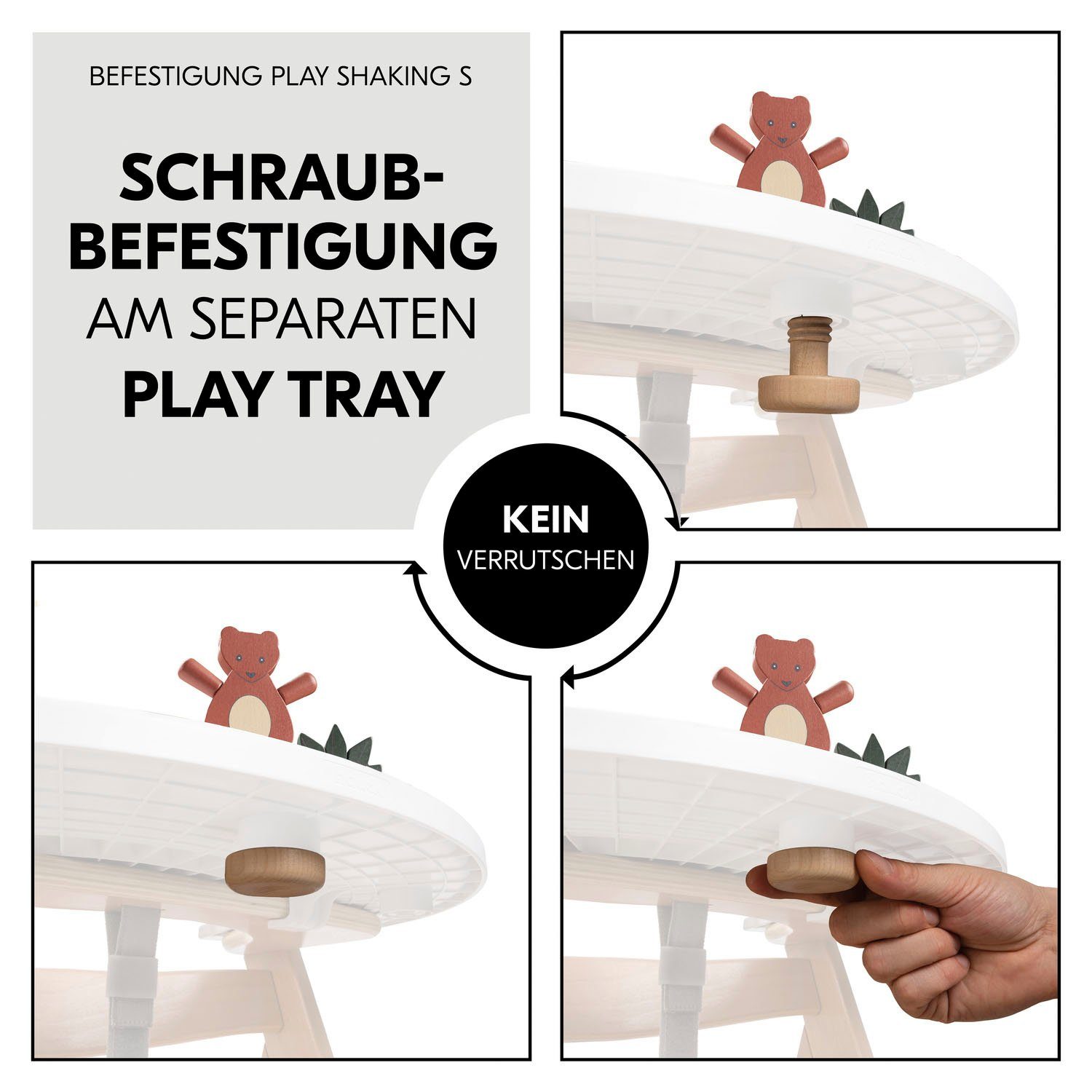 Hauck Grijpspeeltje Play Shaking S Bear FSC®- beschermt bos - wereldwijd