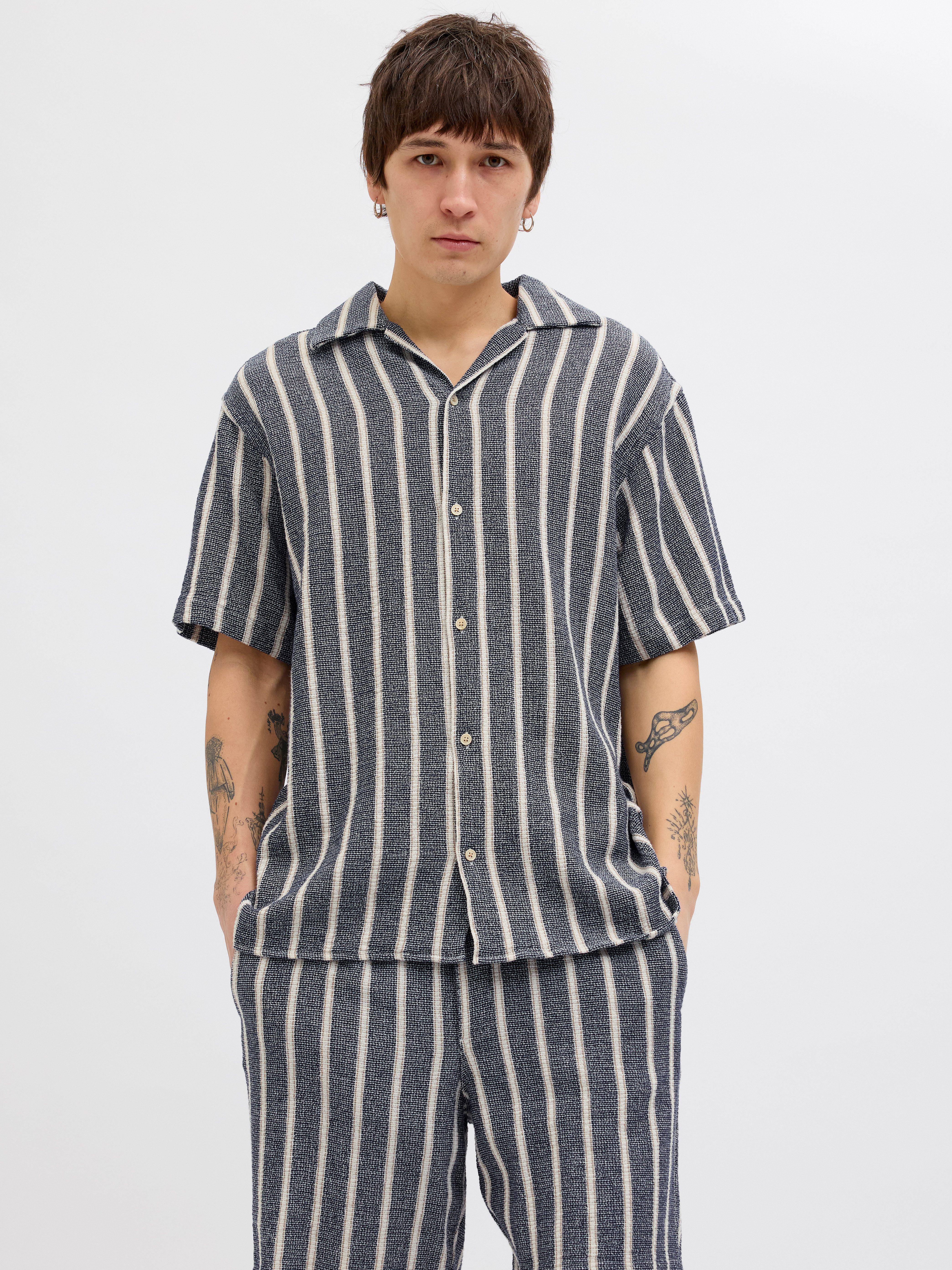 Jack & Jones Overhemd met korte mouwen JORCOBA STRIPE RESORT SHIRT SS SN