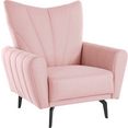 leonique fauteuil chiara met fijne stiksels in vele stofkwaliteiten en kleuren roze