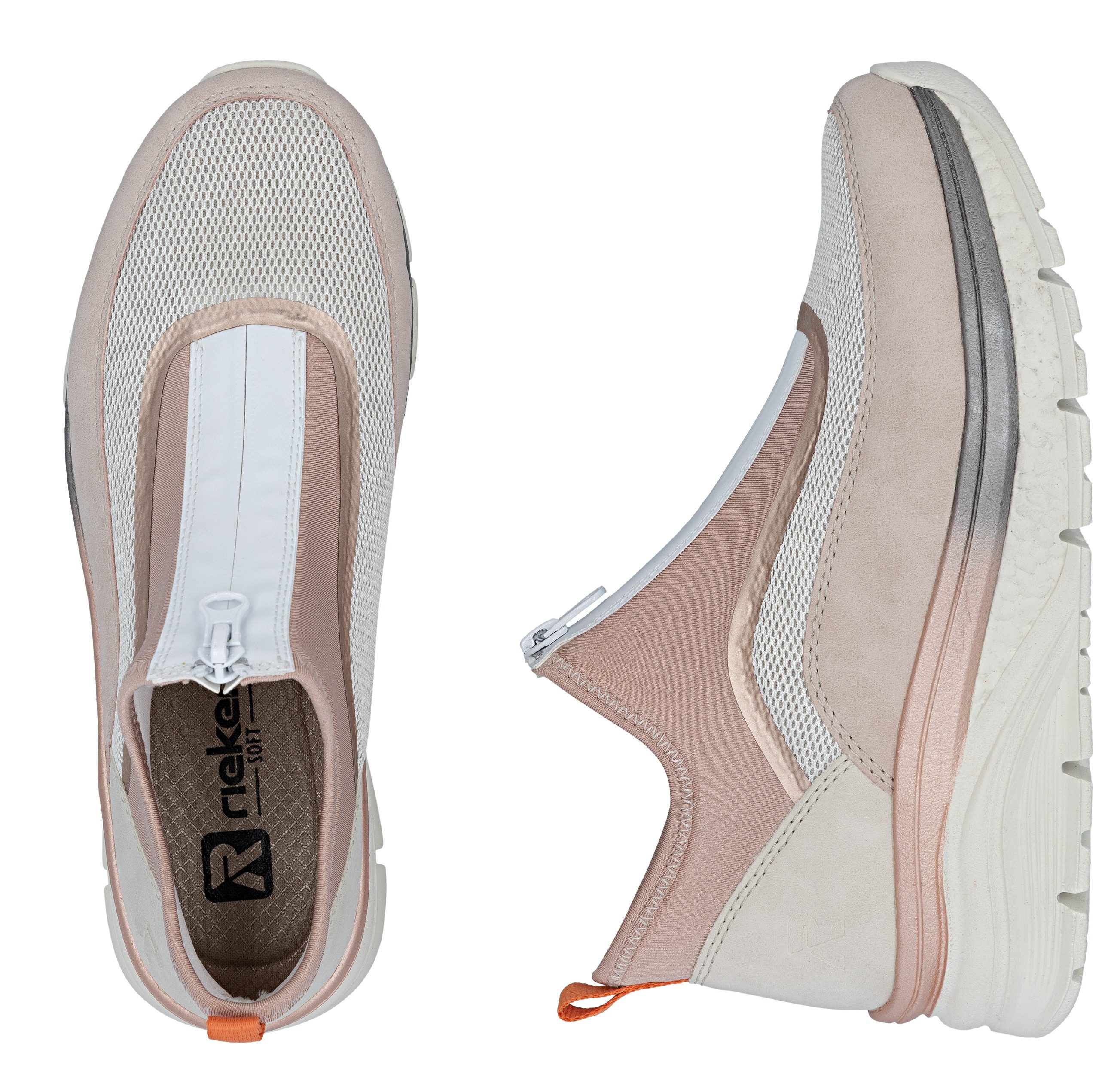 Rieker Boots zonder sluiting , sleehak, vrijetijdsschoen, high top sneakers, ritssluiting