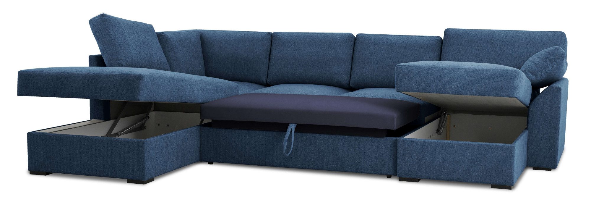 Home affaire Zithoek Citry Breedte 309 cm, chenille, bedfunctie, bedlade, U-vorm