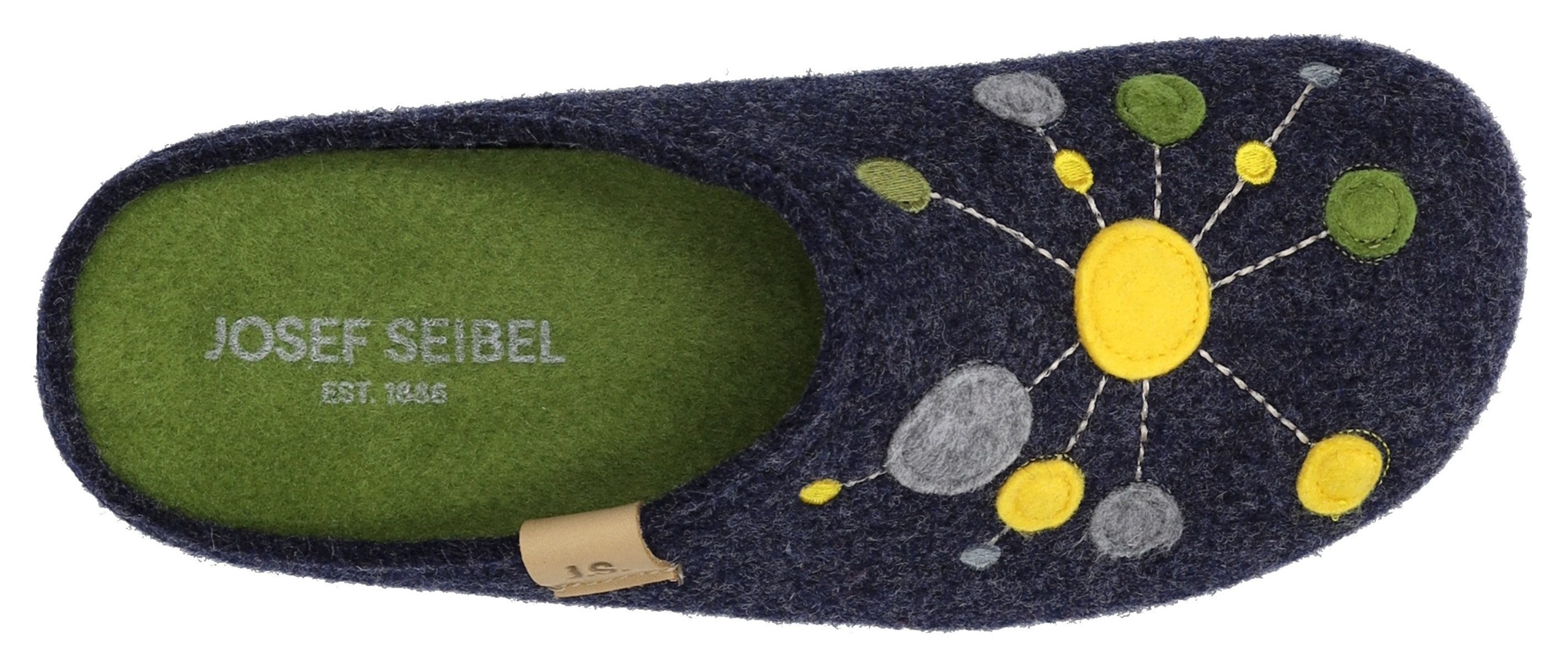Josef Seibel Pantoffels Cara 02 Pantoffel, slipper met kleurrijke versiering