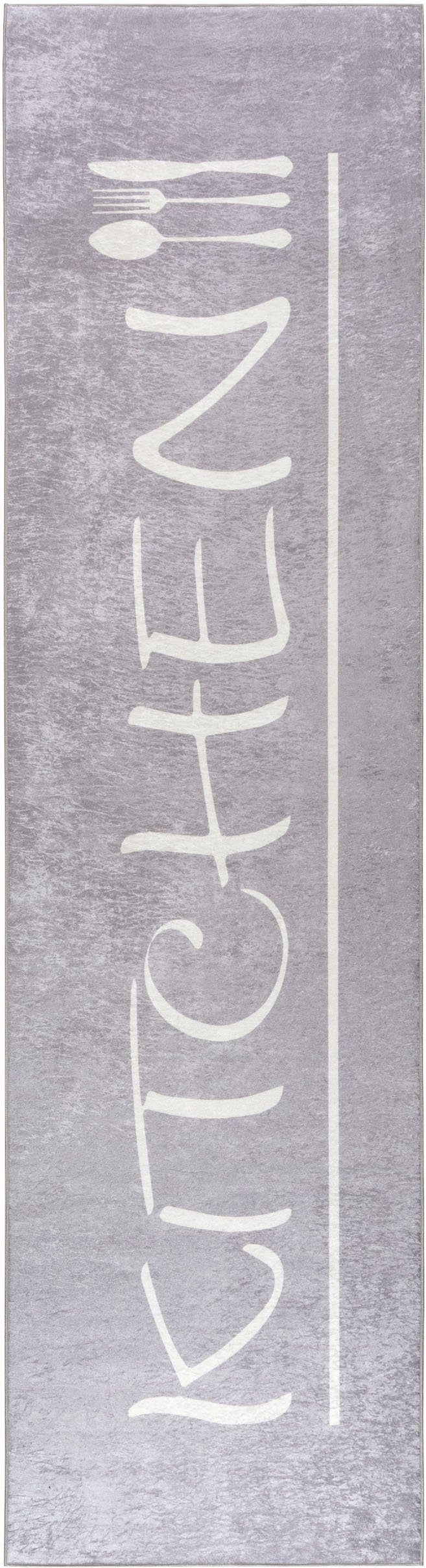 Sehrazat Keukenloper Kitchen 3040 wasbare keukenloper laagpolige vloerkleden maat 80 cm x 300 cm x 5 mm grijs