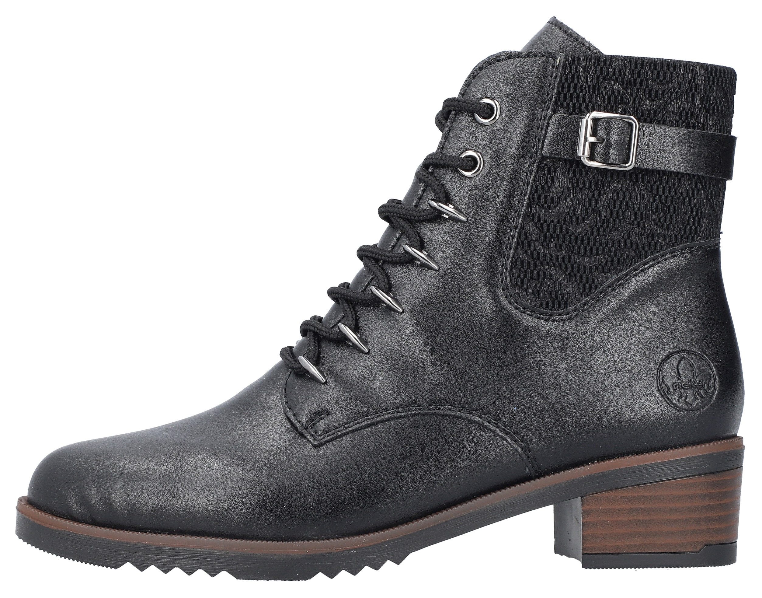 Rieker Veterlaarsjes , veterschoenen, trachtenenkellaars, blokhak, binnenrits