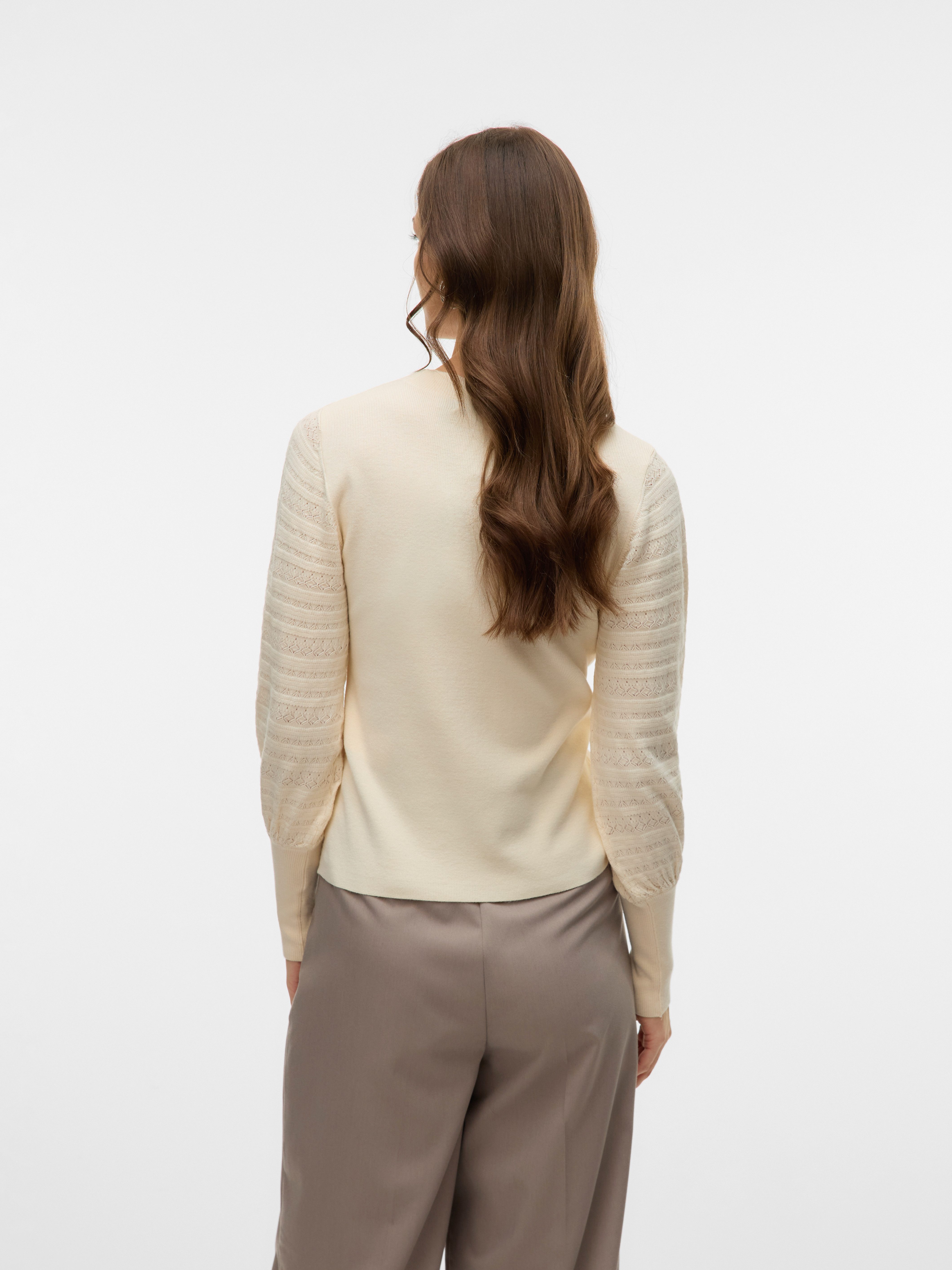 Vero Moda Gebreide trui VMHOLLYPOINTELLE LS O-NCK PULLOVE GA BOO