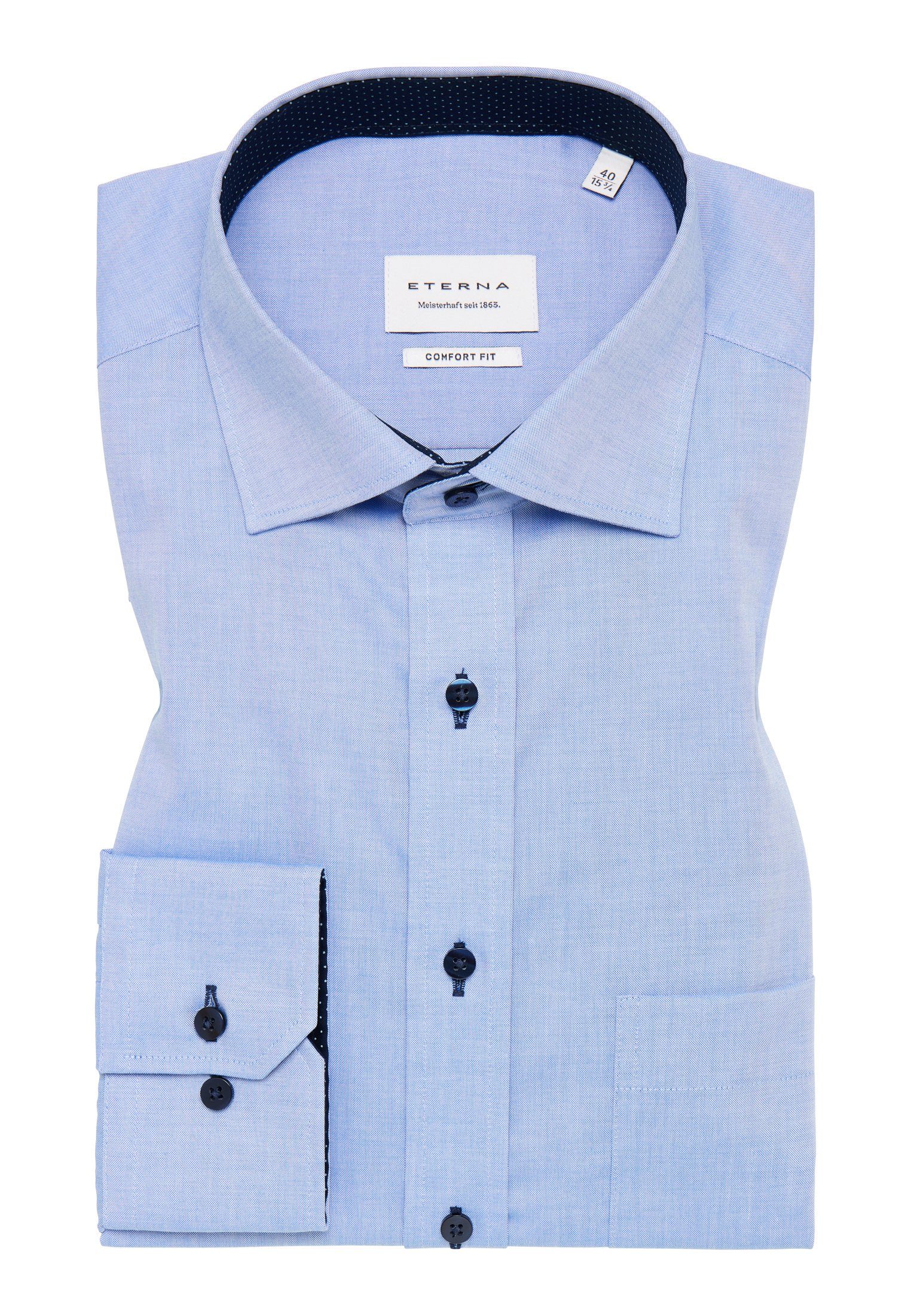 Eterna Overhemd met lange mouwen Comfort fit NON IRON (strijkvrij)