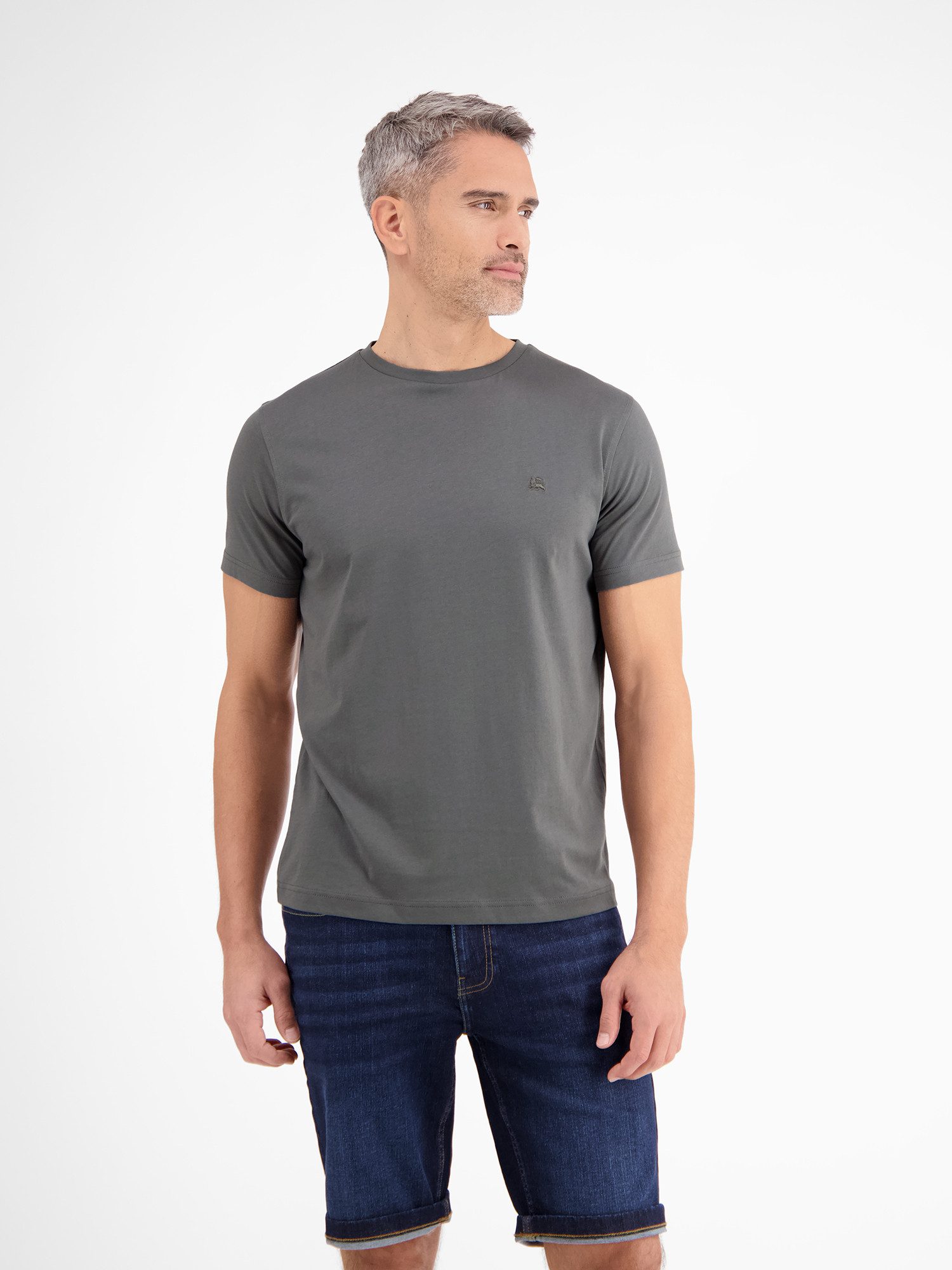 Lerros T-shirt LERROS basic T-shirt met logostiksel