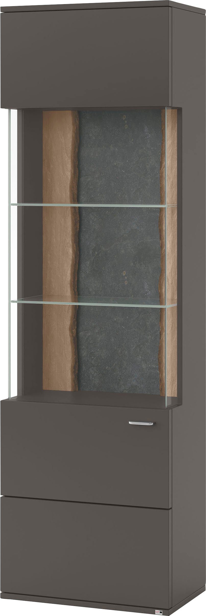 set one by Musterring Vitrinekast Tacoma Type 01, hoogte 207, 4 cm, met getinte glasdeur