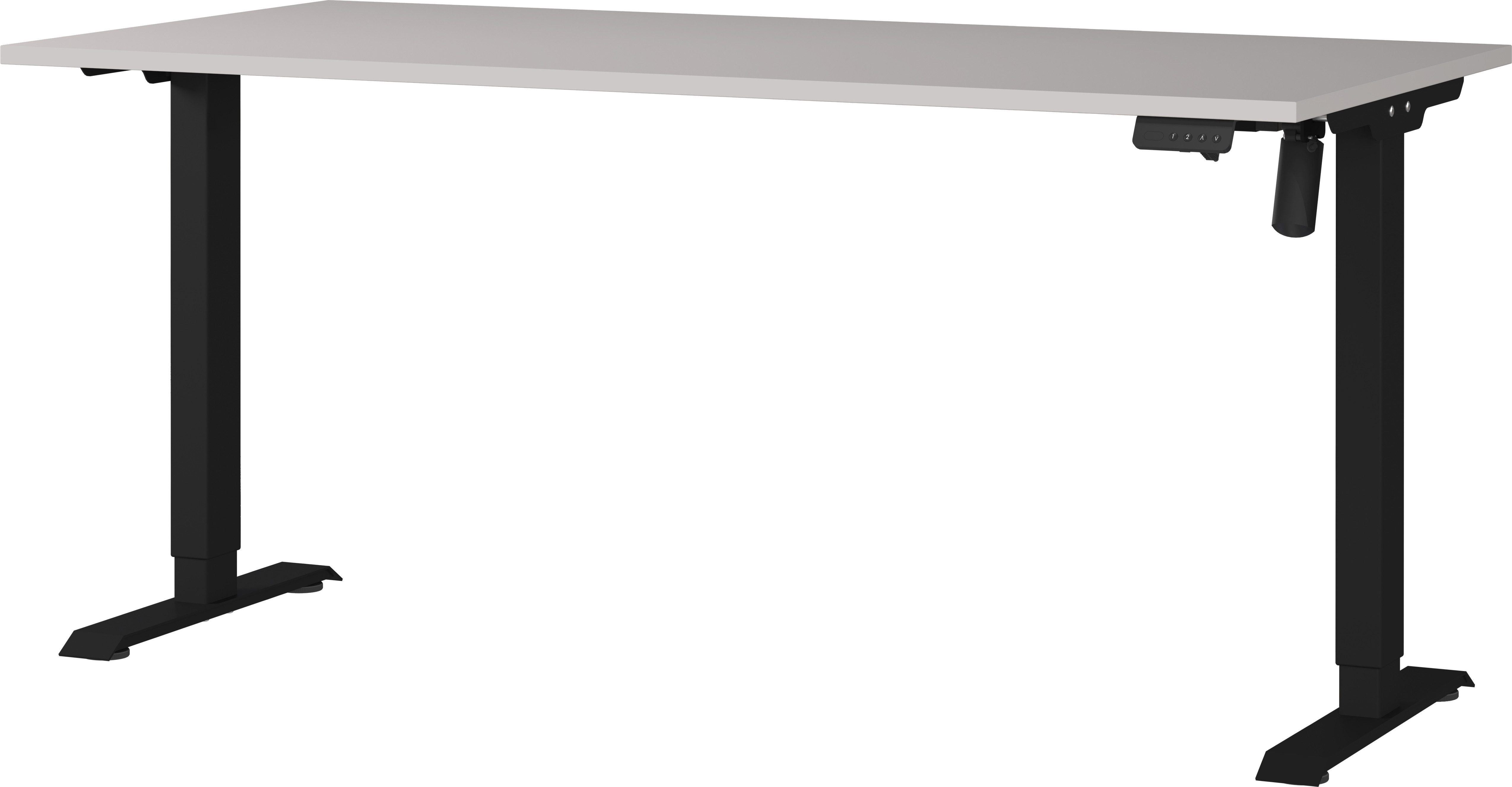 GERMANIA Bureau Boras, elektrisch in hoogte verstelbaar Breedte 120/140/160 cm, metalen frame, Made in Germany bureaus maat 160 cm x 72 cm x 80 cm