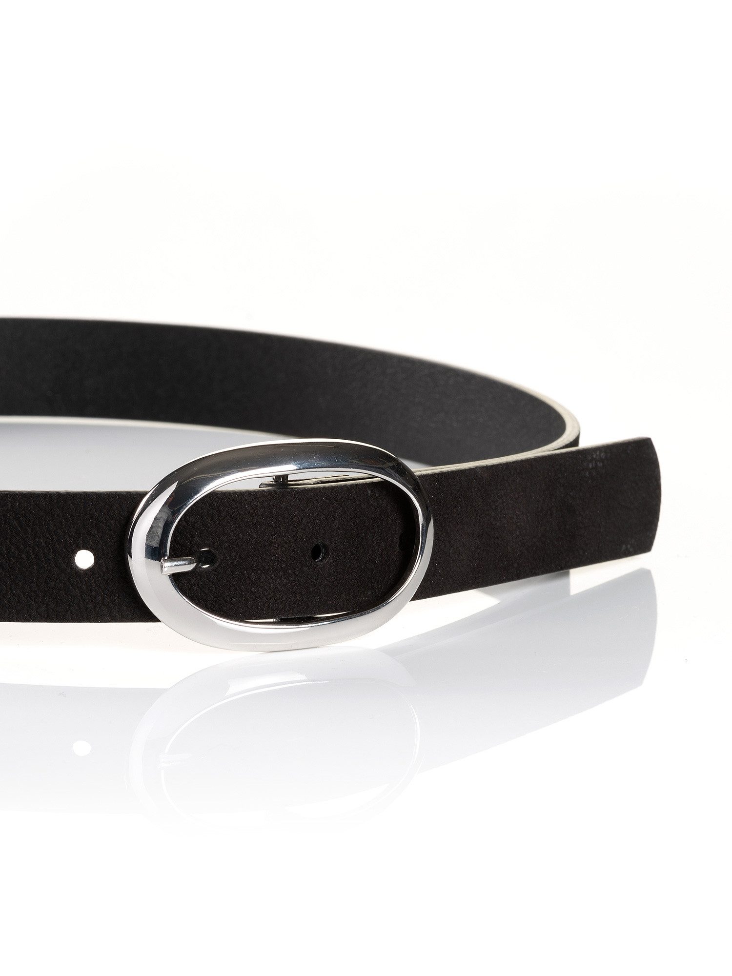 MONTI Synthetische riem Siena met zacht echt leer en modieuze ovale glanzende sluiting – 3 cm breed