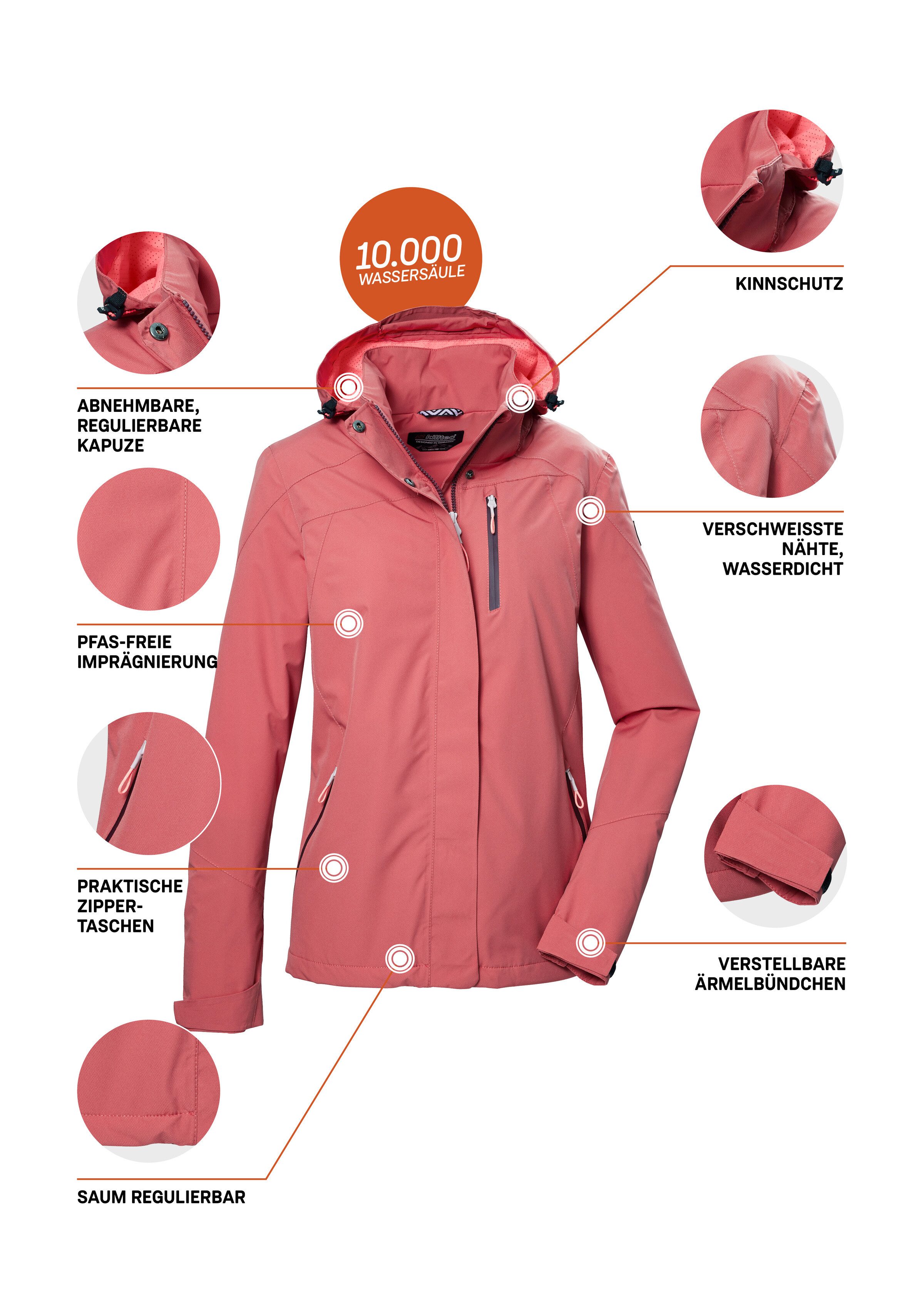 Killtec Outdoorjack KOS 28 WMN JCKT Waterdichte, ademende damesjas, PFAS-vrij, gerecycled materiaal