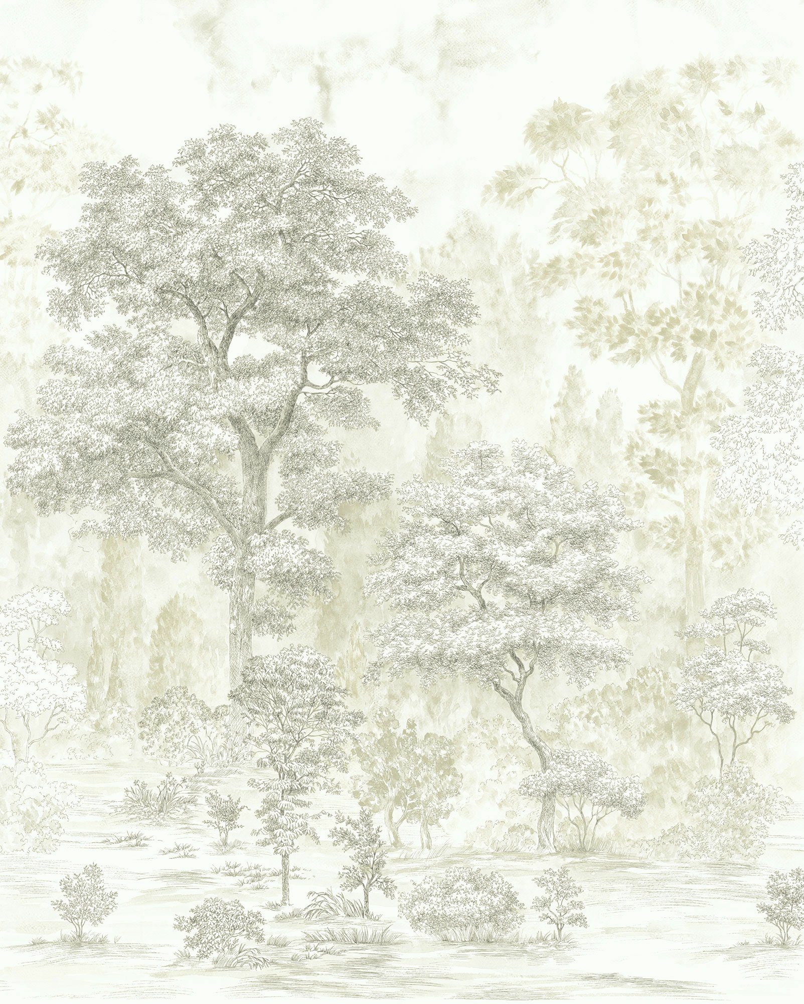 Komar Vliesbehang Digitale print vlies - Noble Trees - Afmeting 200 x 250 cm (1 stuk) zelfklevend behang multicolor