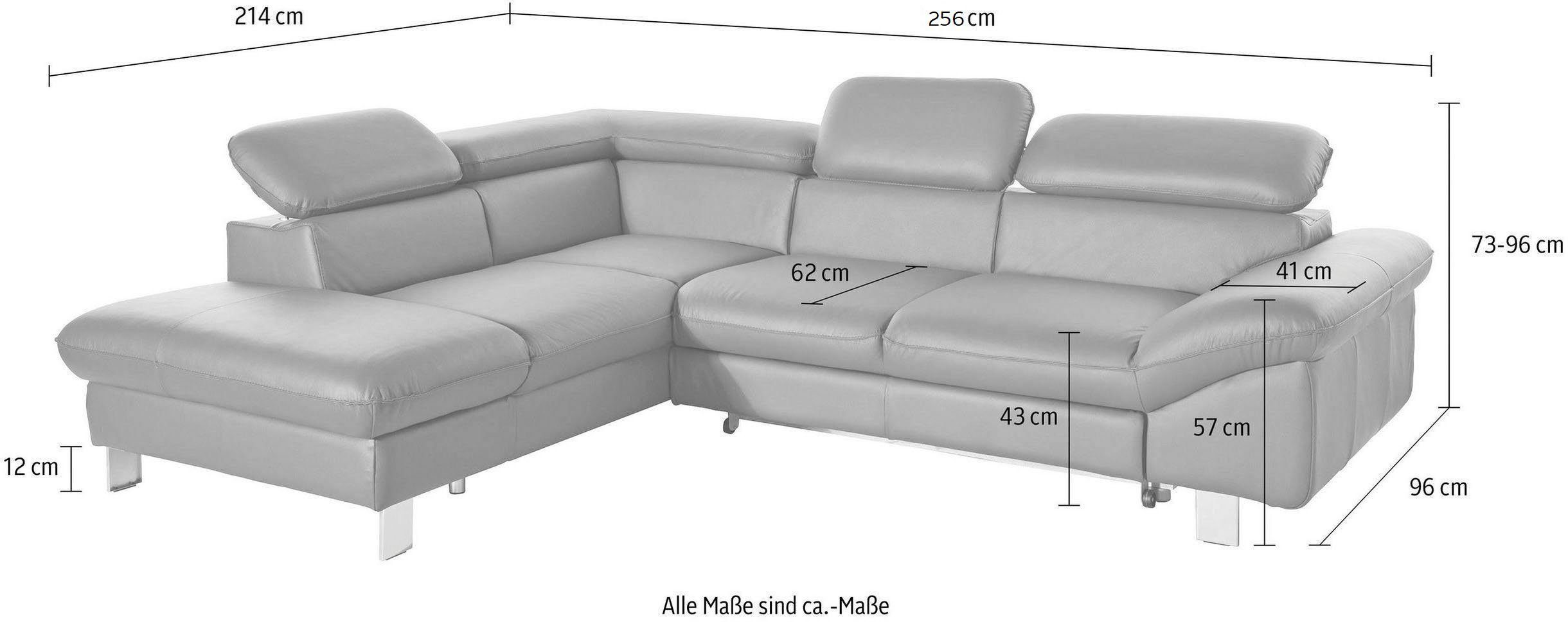 COTTA Zithoek Driver L-vorm Set bestaande uit: hoekbank met hoofdverstelling & hocker (set)