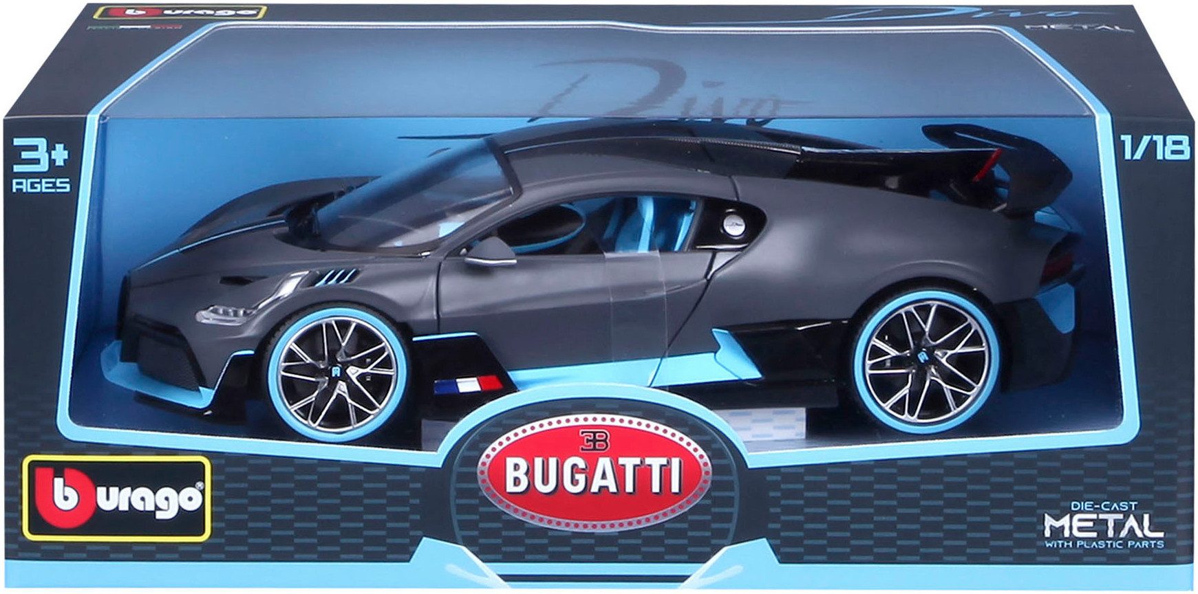 Bburago Auto op schaal Bugatti Divo, donkergrijs