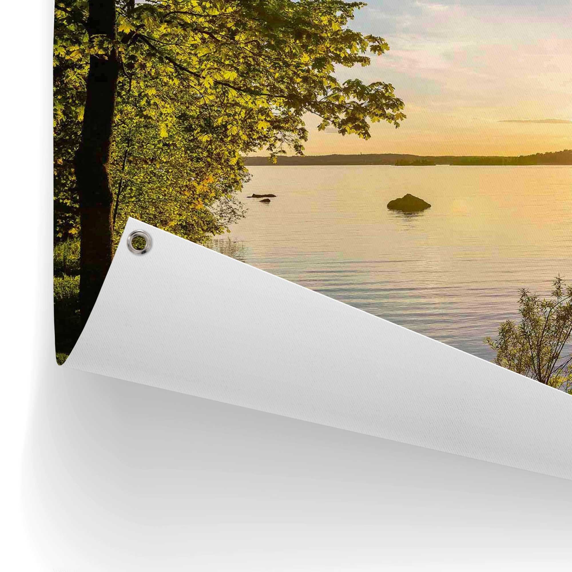 Reinders! Poster Zonsondergang aan het meer Outdoor voor tuin of balkon
