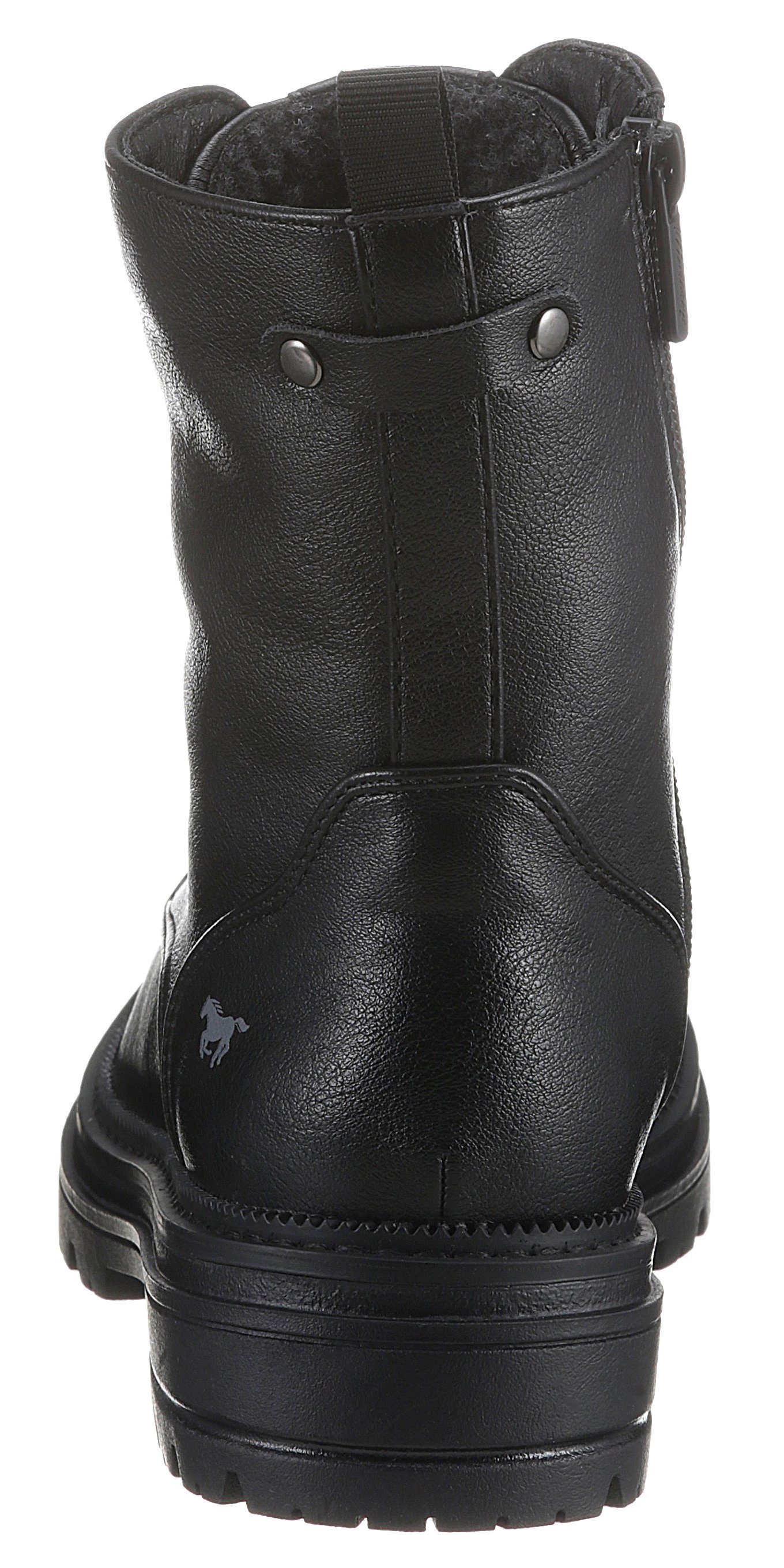 Mustang Shoes Winterlaarzen veterschoenen, winter enkellaars, nagels en decoratieve band aan de hiel