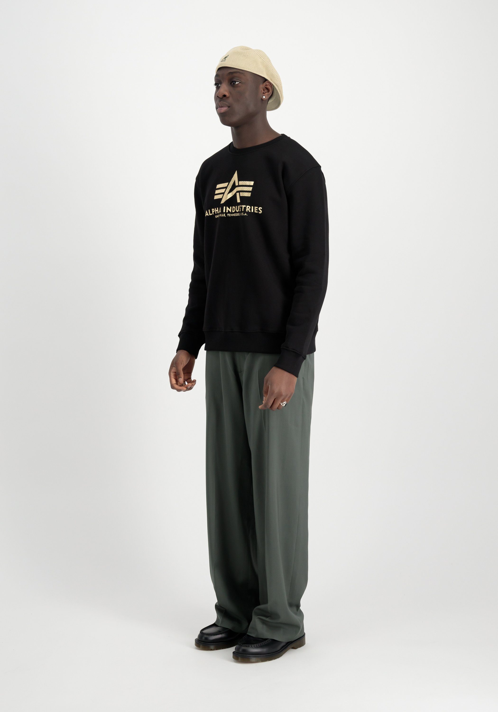 Alpha Industries Sweater Men Sweatshirts Basic Sweater Carbon