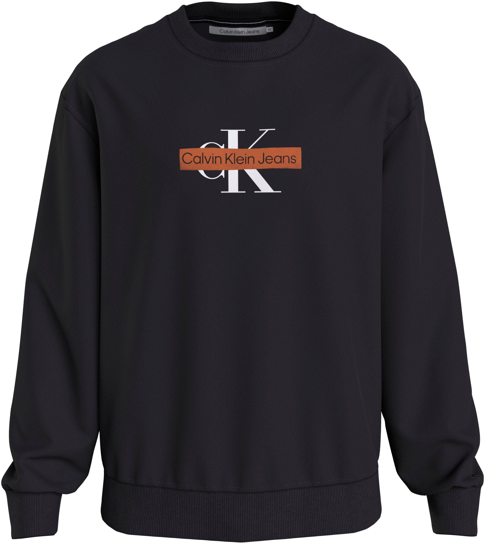 NU 20% KORTING: Calvin Klein Sweatshirt MONOLOGO STENCIL CREW NECK