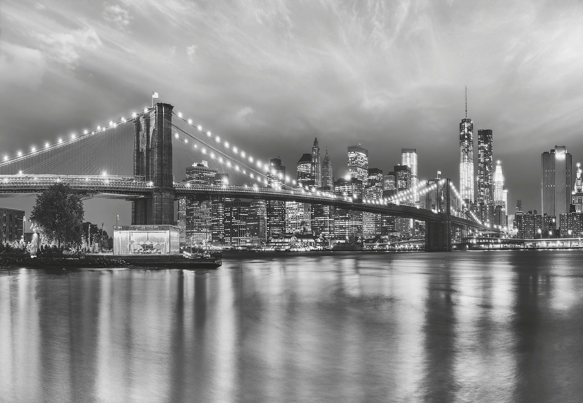 Komar Fotobehang Brooklyn B/W - Afmeting 368 x 254 cm (1 stuk)