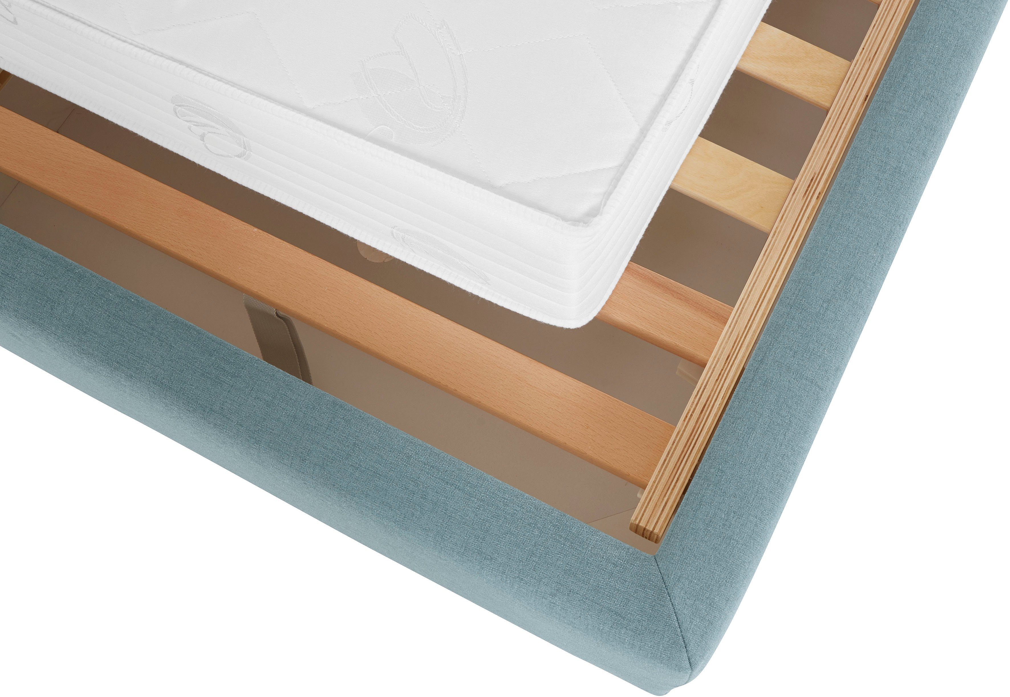 Guido Maria Kretschmer Home&Living Gestoffeerd bed Sunley 140 Kruisstiksel, hoofdbordhoogte 142 cm, zonder of met matras/lattenbodem
