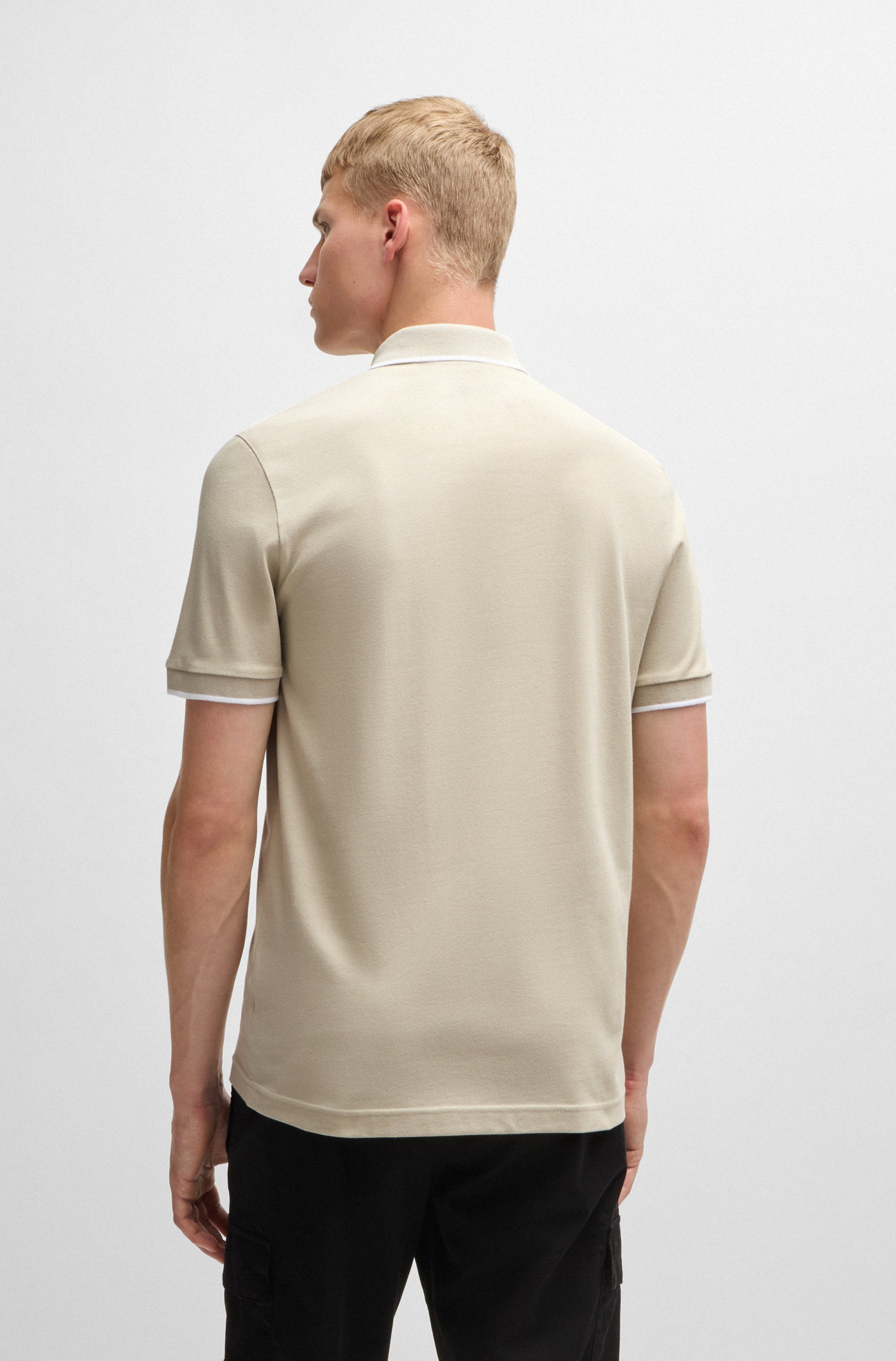 Boss Orange Poloshirt Passertip met boss badge