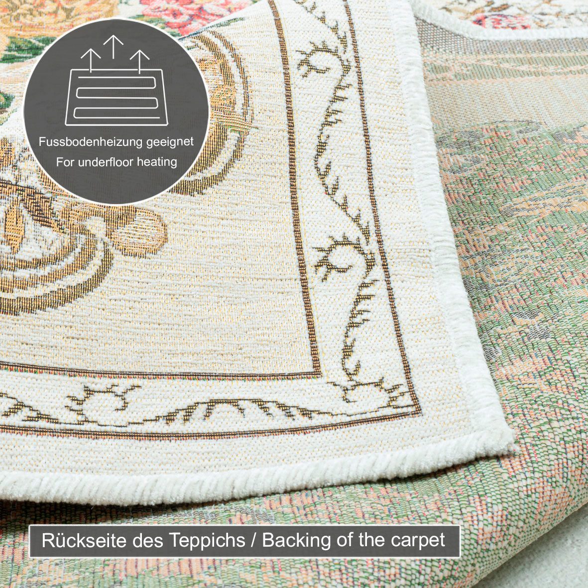 THEKO Set slaapkamerkleedjes Flomi Floral Slaapkamerkleed, loper-set voor de slaapkamer, geweven, bloemen design