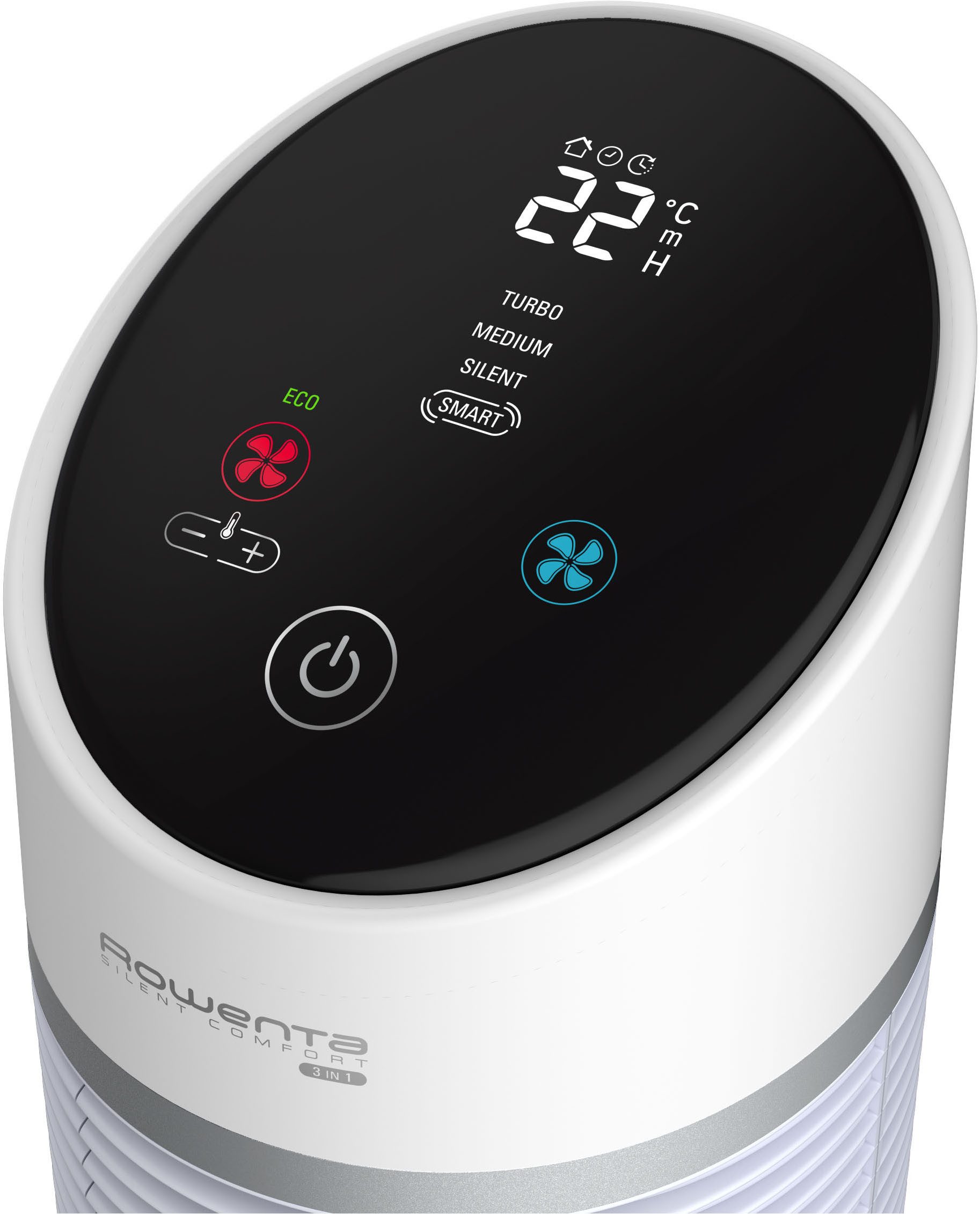 Rowenta Torenventilator 3-in-1 Turmventilator Silent Comfort, 10 Stufen für jeden Bedarf,
