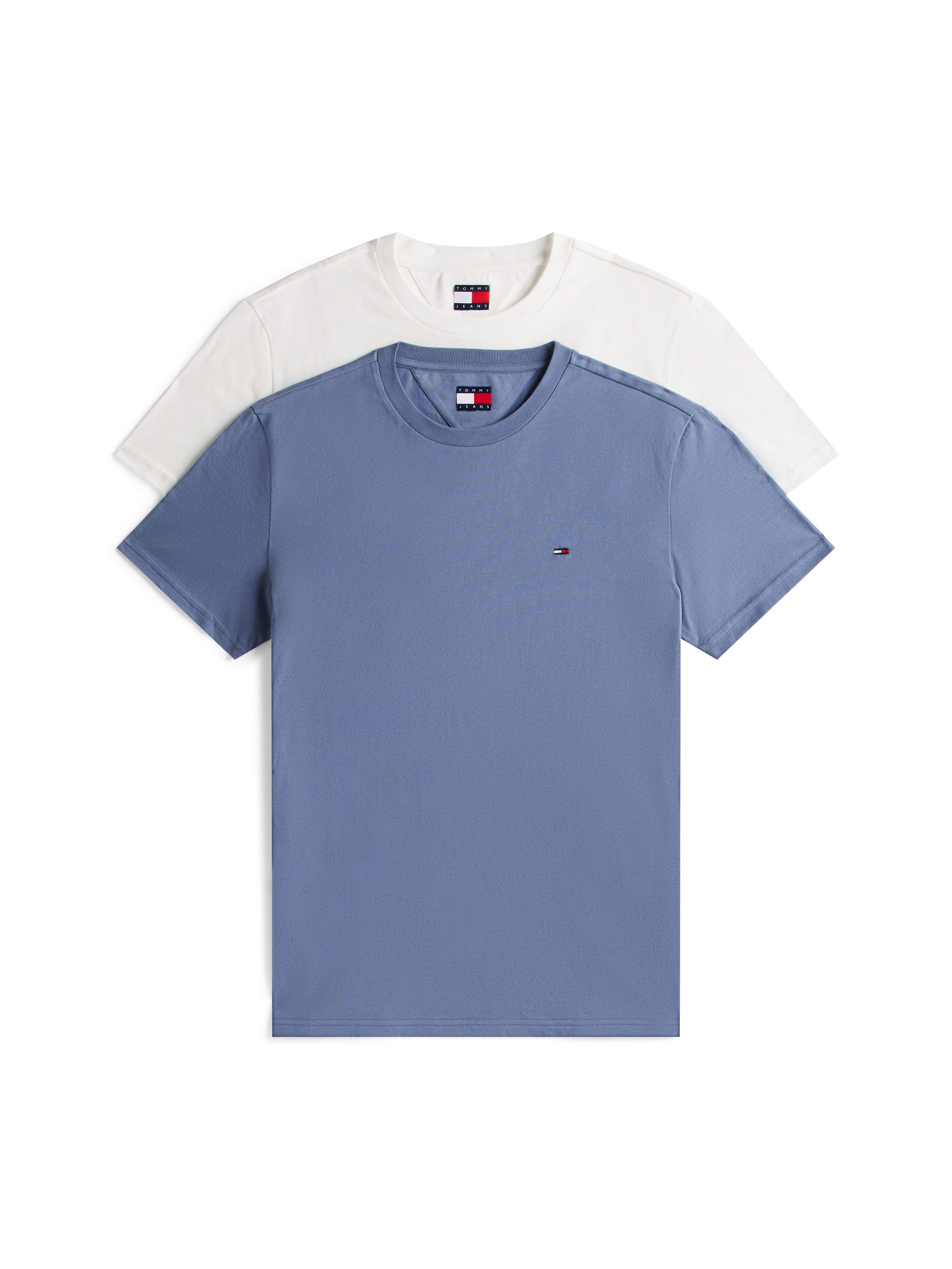 TOMMY JEANS Shirt met ronde hals TJM XSLIM 2PACK JERSEY TEE EXT (Set van 2)