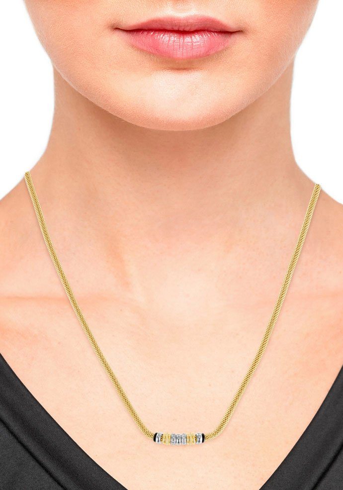 s.Oliver Edelstalen ketting 2036834 met zirkoon (synthetisch)