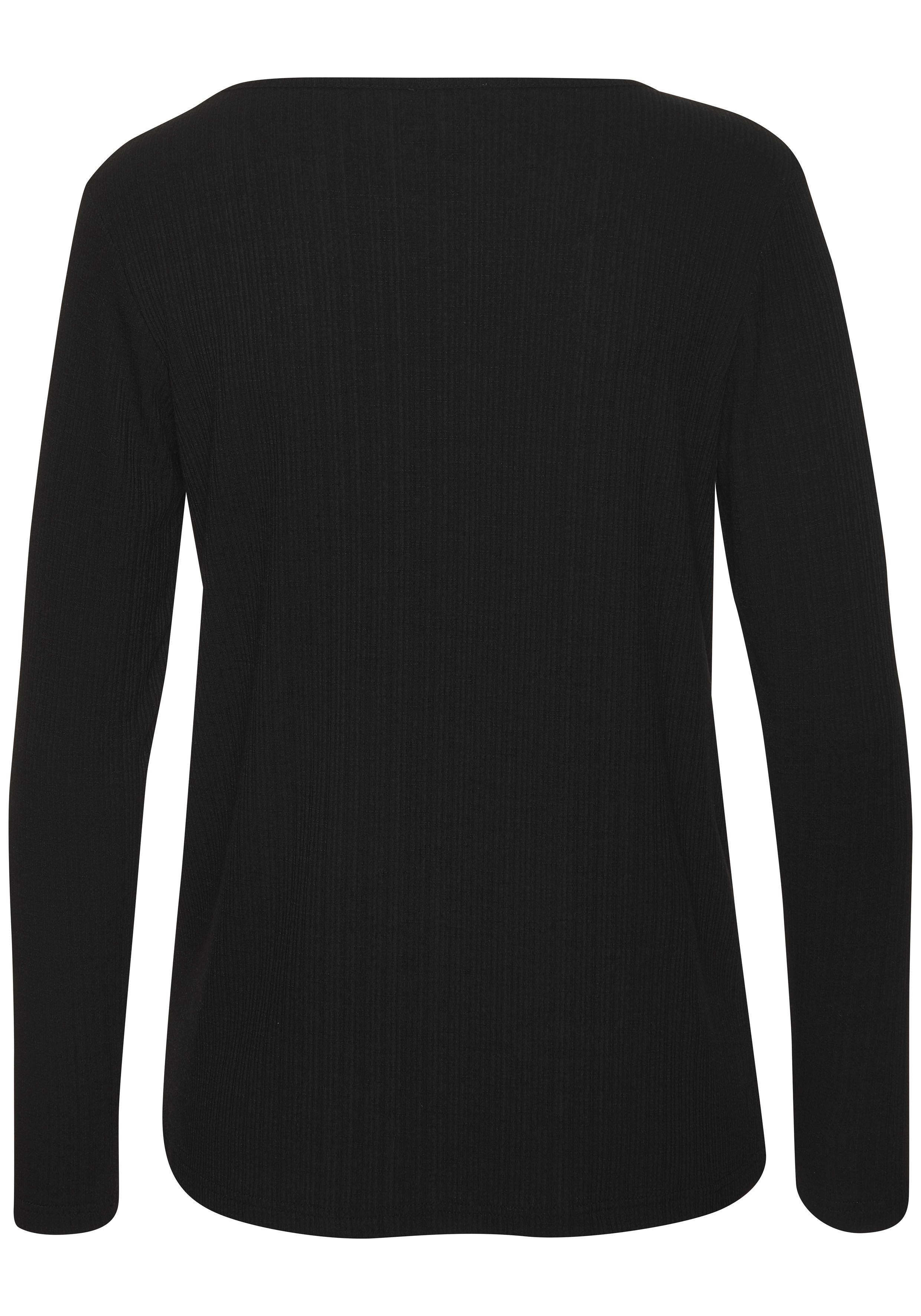 Vivance Shirt met lange mouwen Met modieuze ribstructuur gemaakt van soepelvallende kwaliteit met viscose