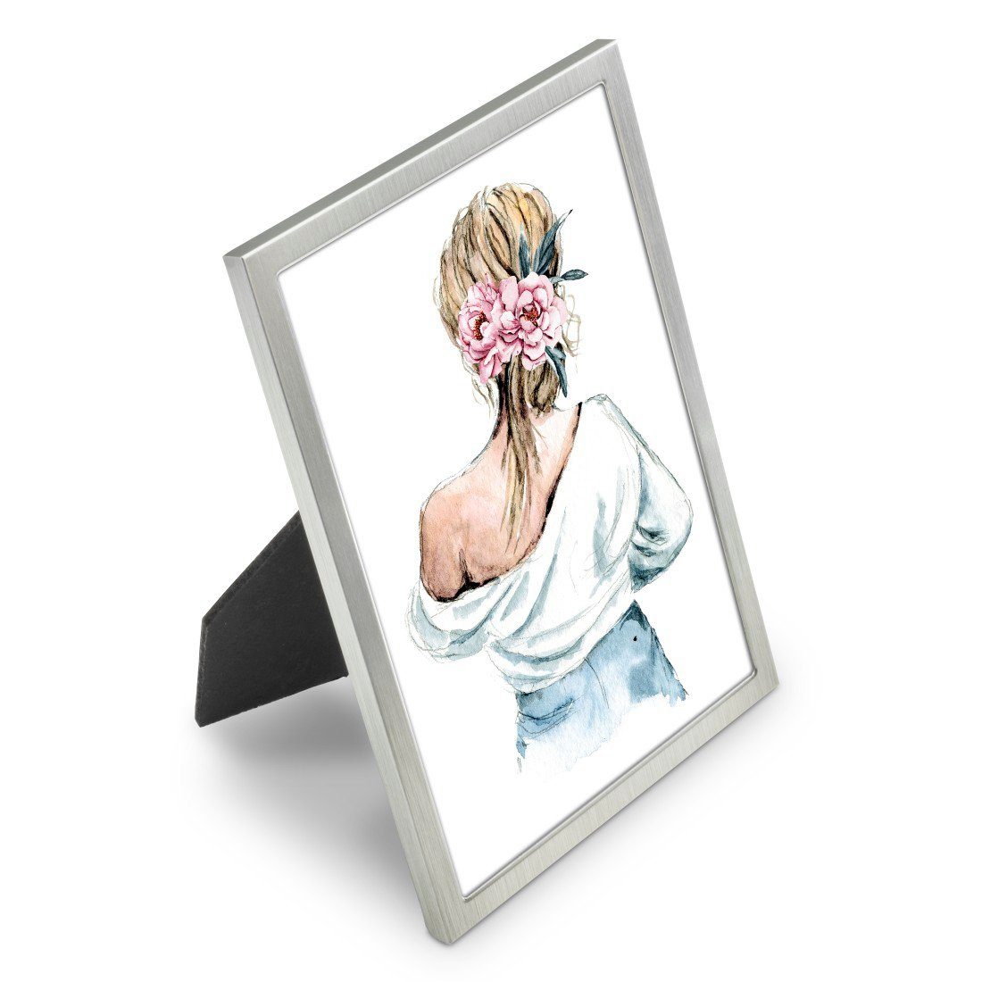 Hama Fotolijstje Fotolijst 10 x 15 cm voor 1 foto, om op te hangen en te plaatsen, zilverkleur (1 stuk)