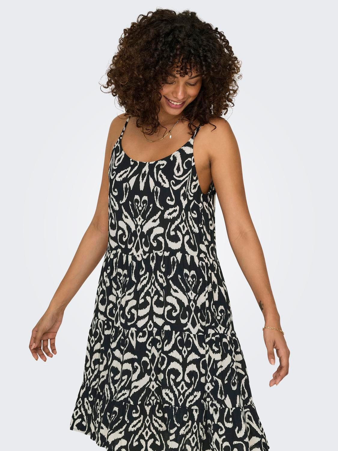 Only Jurk met spaghettibandjes ONLMAJ LIFE S/L AOP SHORT DRESS WVN NOOS