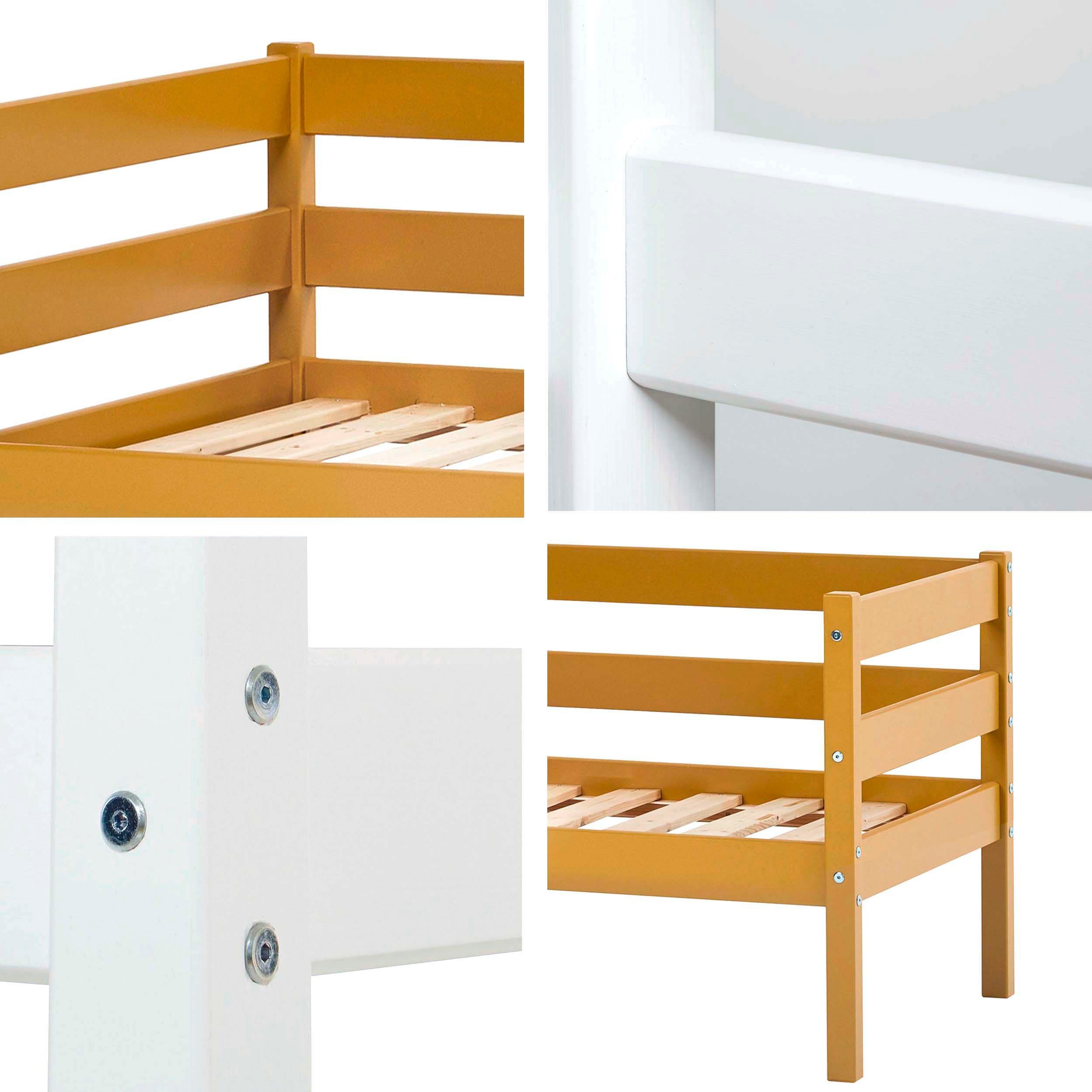 Hoppekids 1-persoonsledikant ECO Comfort kinderbed, massief grenenhout, tienerbed inclusief lattenbodem (set)