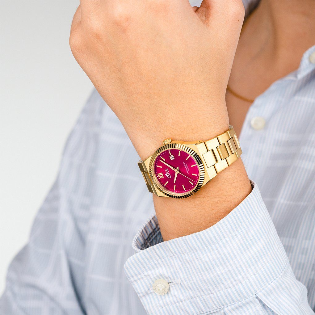 Lotus Kwartshorloge Polshorloge, dameshorloge, roestvrijstalen armband, tot 10 bar waterdicht