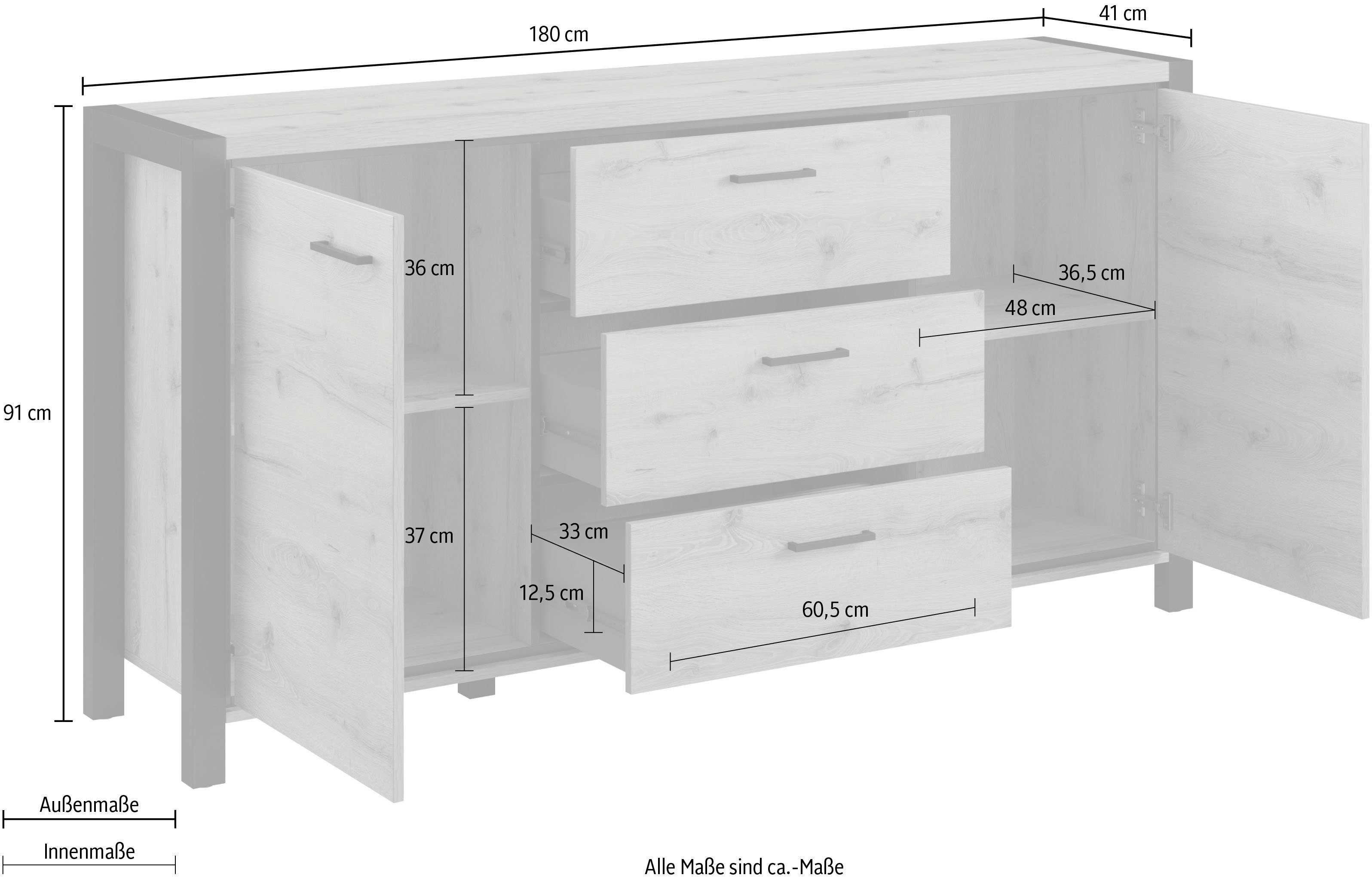 Home affaire Dressoir Aktiv Breedte 180 cm