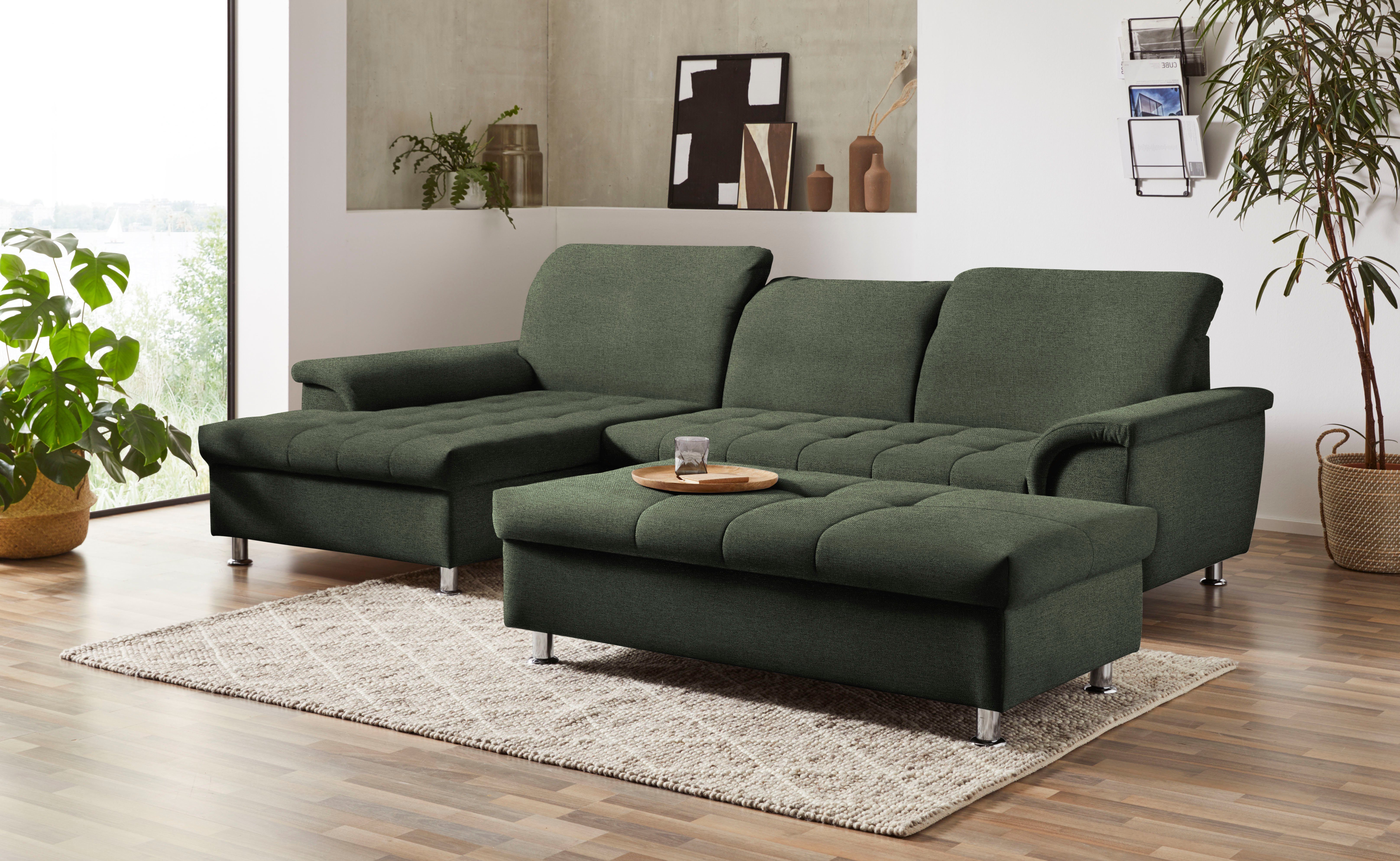 DOMO collection Hoekbank Franzi, tijdloos en elegant, moderne zittingstikking, L-Vorm