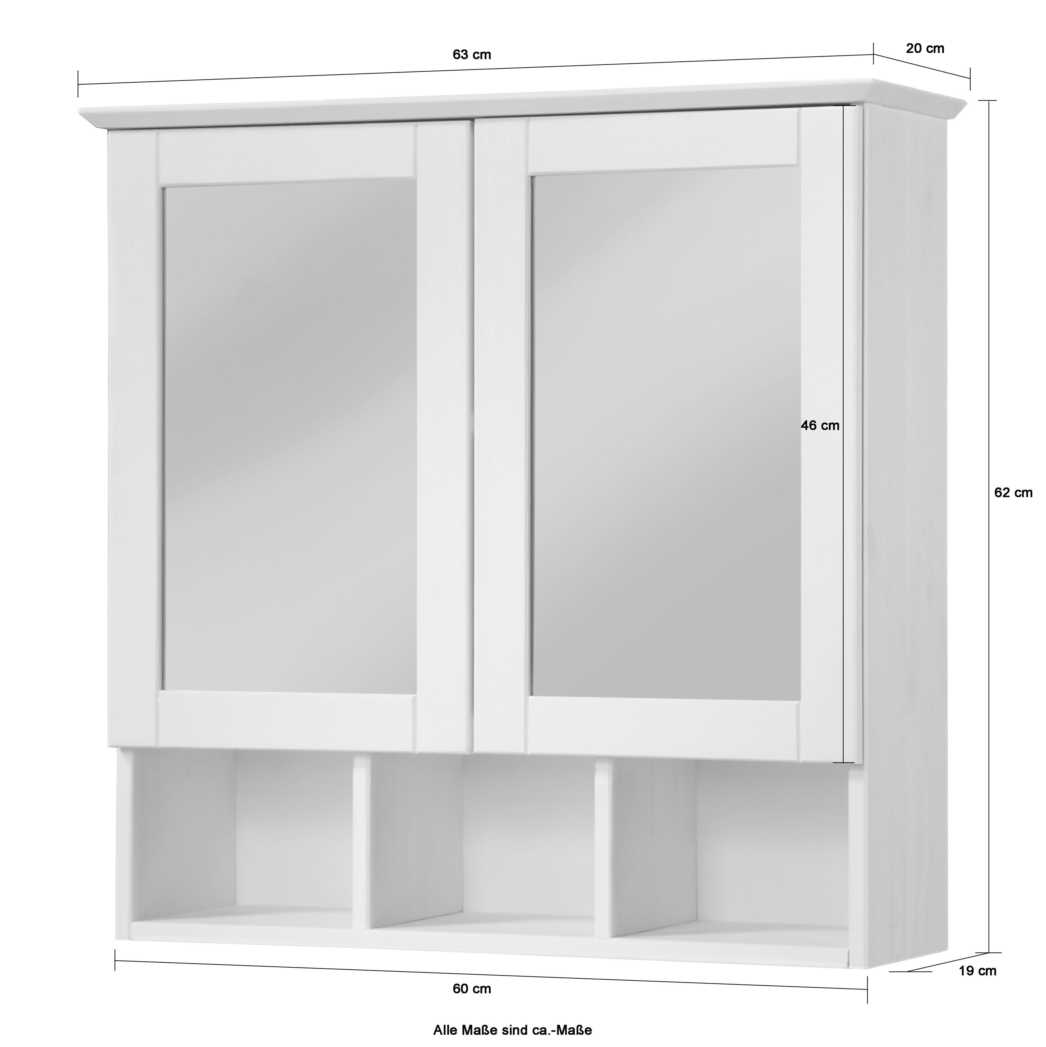 welltime Spiegelkast Landhuis Sylt Breedte 62,5 cm, van massief hout