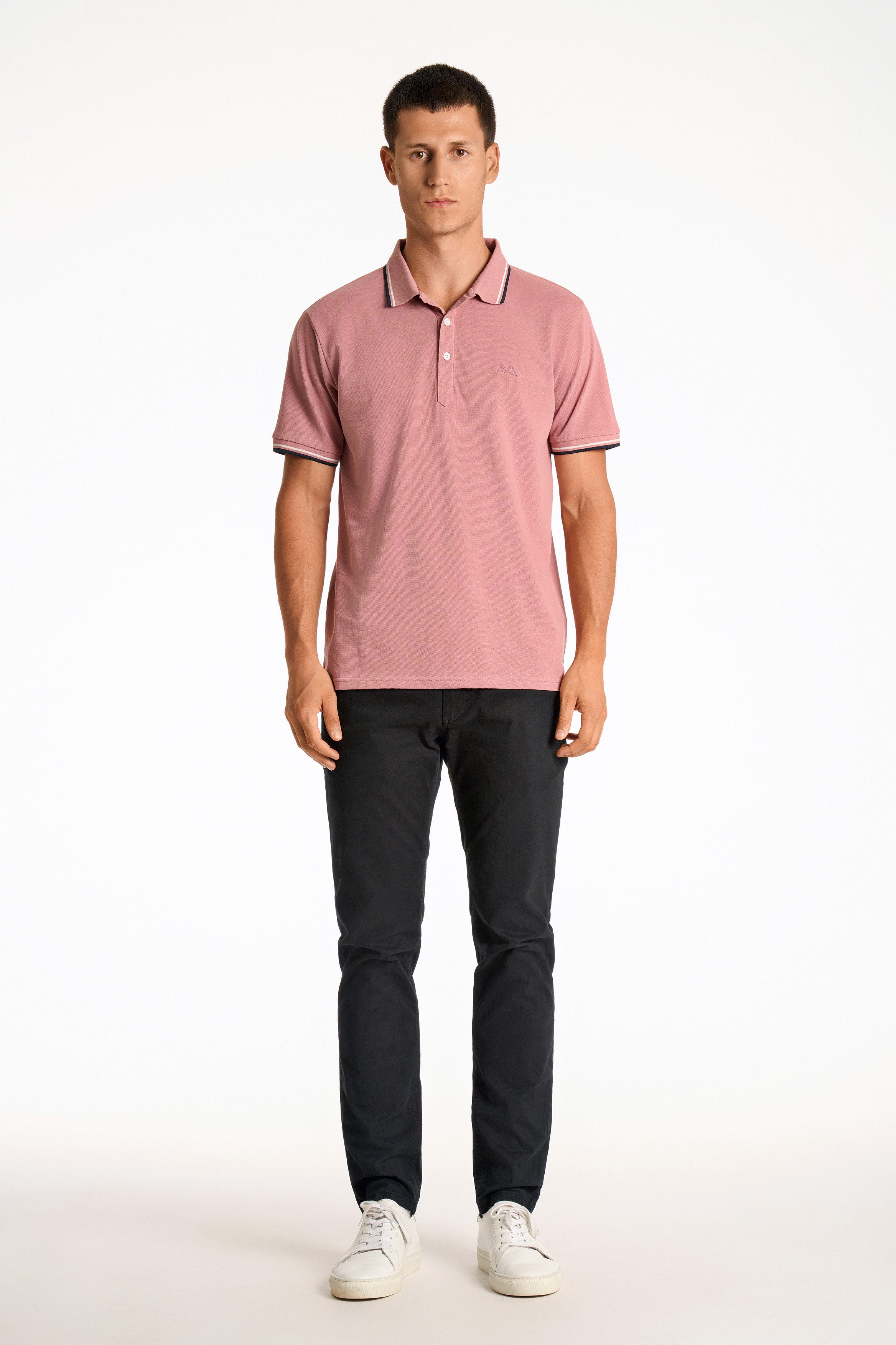 LINDBERGH Poloshirt met logo-borduursel en contrasterende boorden