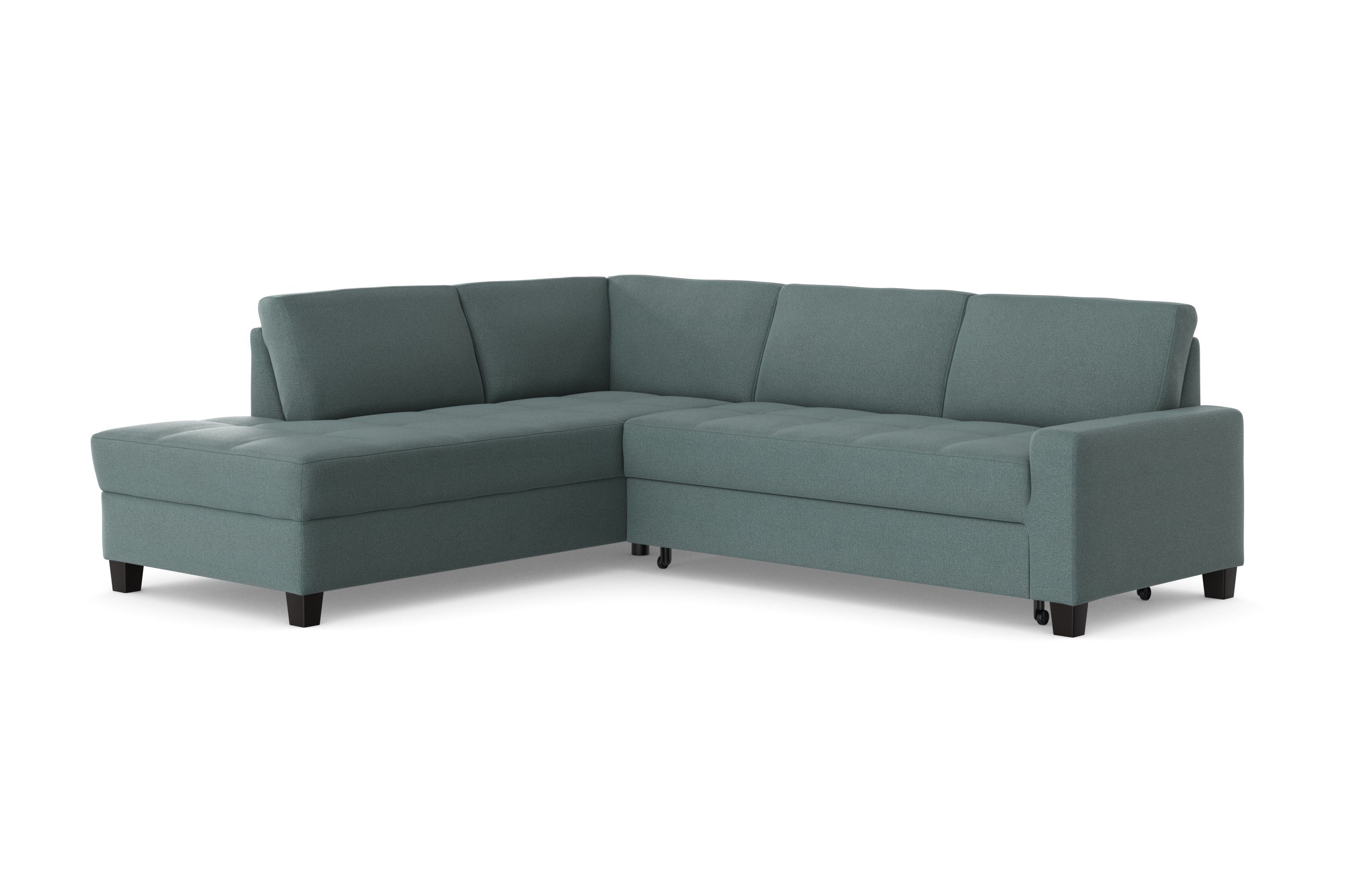 DOMO collection Hoekbank Florentina tijdloos en elegant, zitnaden als designelement, L-vorm keuze met slaapfunctie, met contrastnaad, comfortabele zithoogte 47 cm