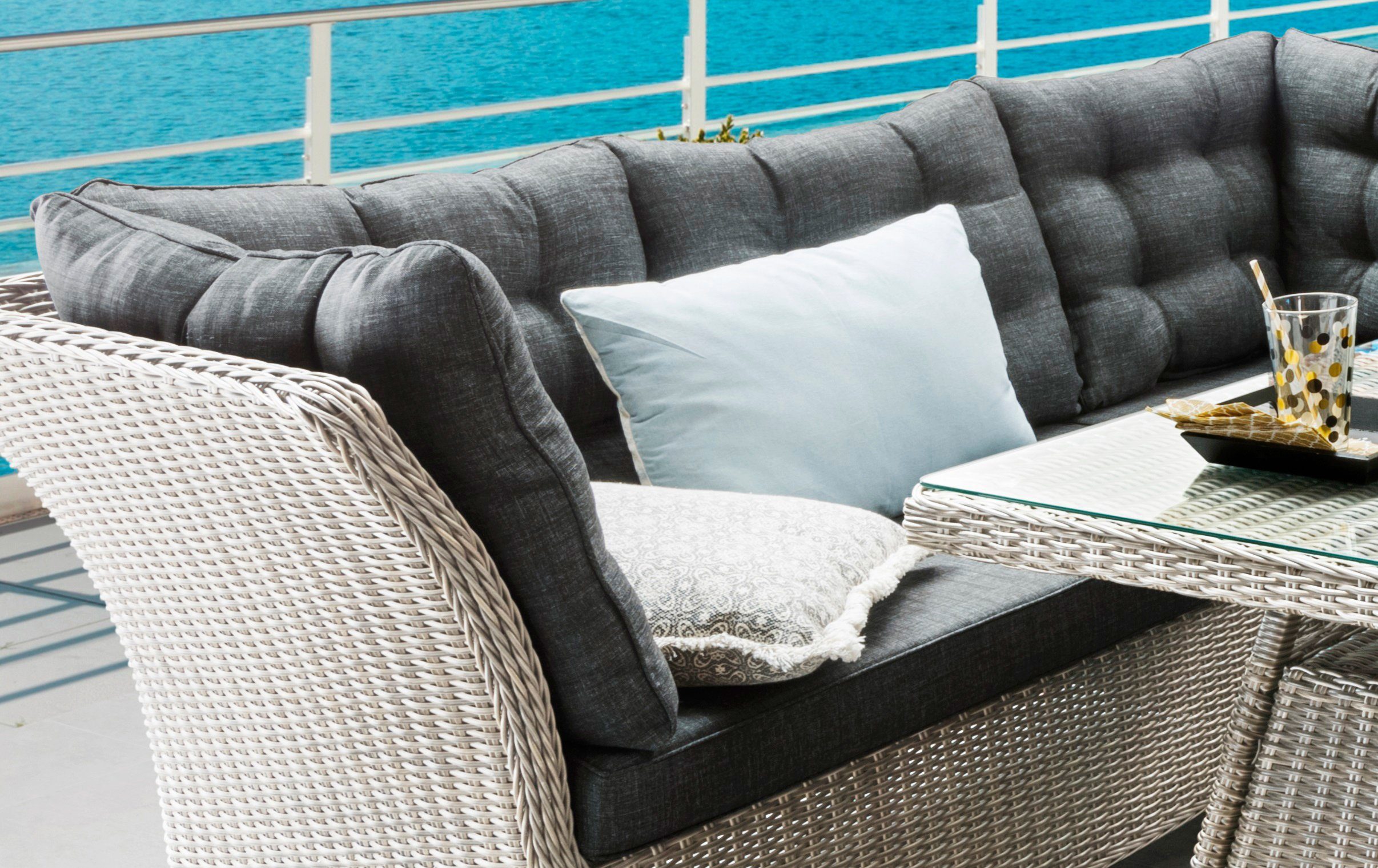 Destiny Tuin-eethoek Palma Luna Aluminium, polyrotan (set, 16-delig)