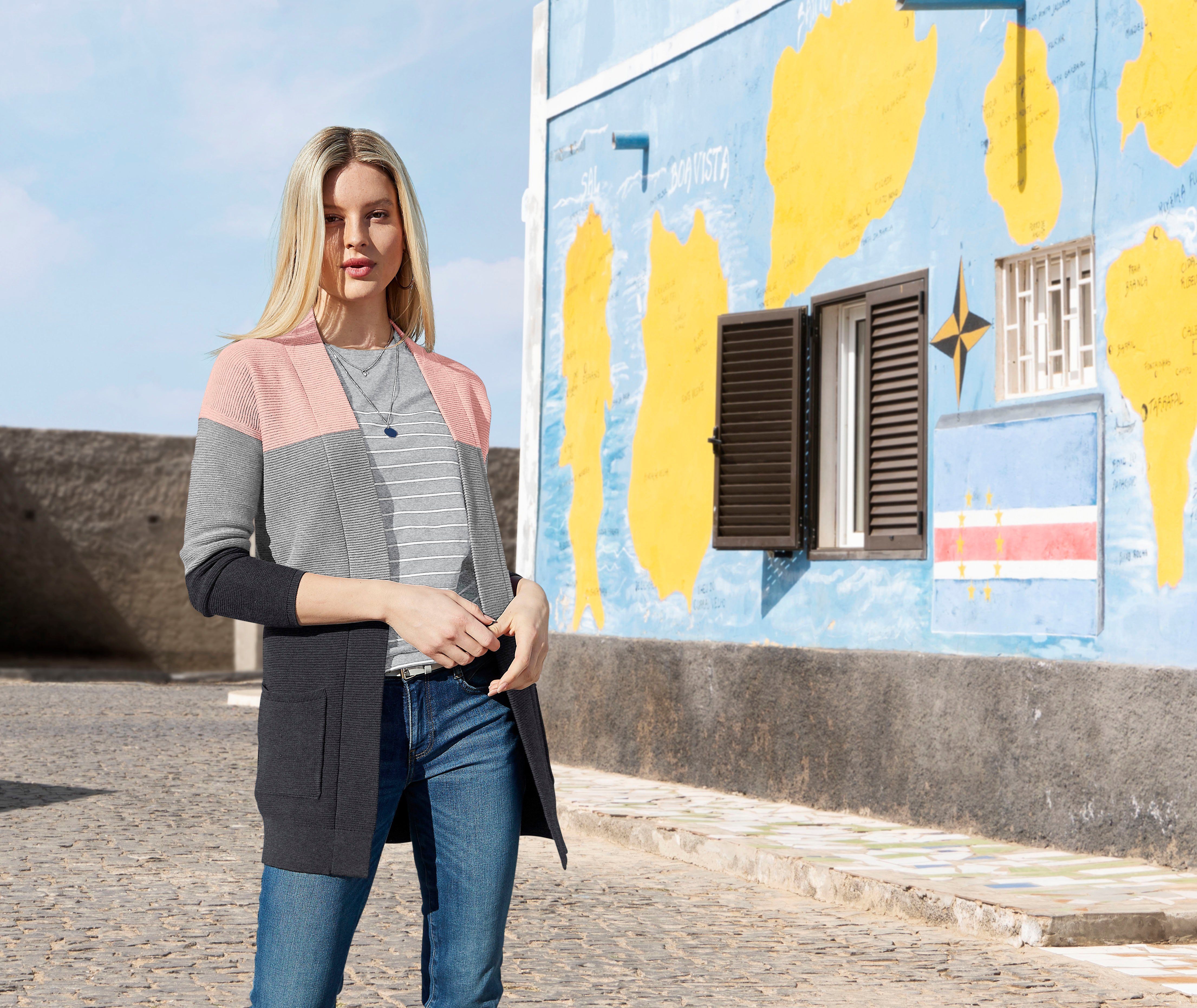 Tom Tailor Shirt met 3/4-mouwen dubbel - strepen + uni (2-delig, Set van 2)