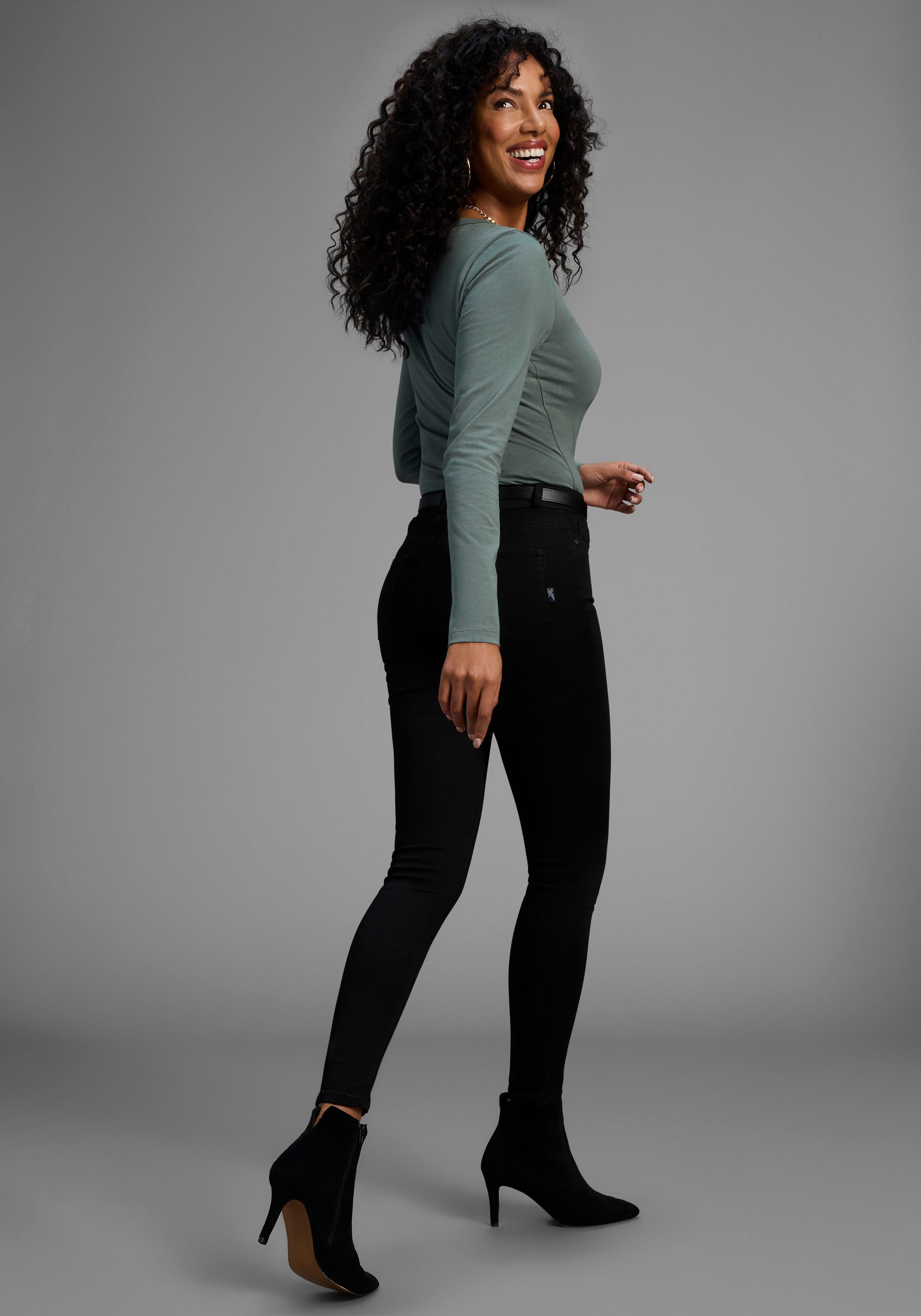Arizona Skinny fit jeans Ultra Stretch extra-strak gesneden pasvorm, modieuze used-wassing