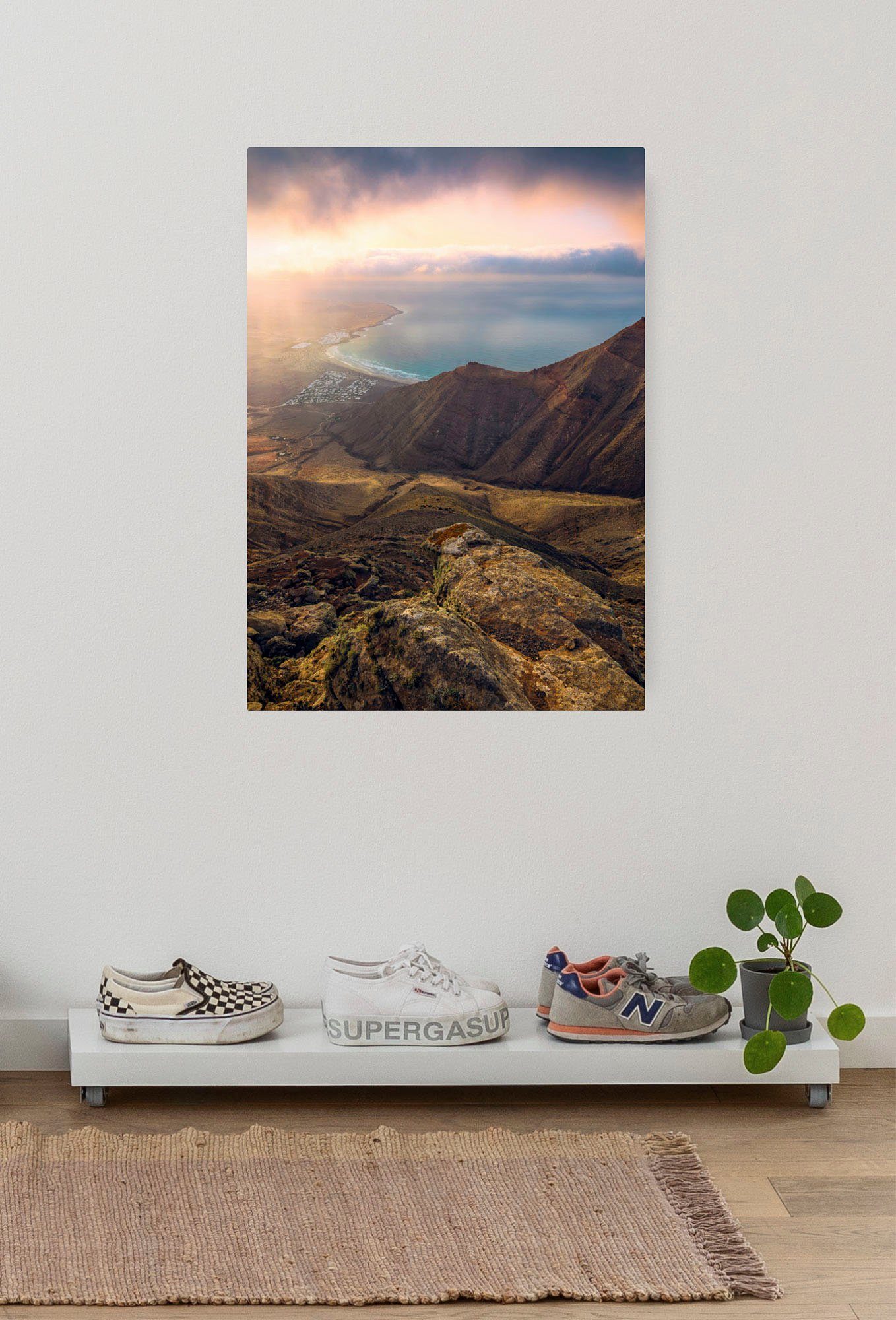 Komar Artprint op linnen Keilrahmenbild Cliffs of Famara Größe 40 x 60 cm Duits kwaliteitsvliesmater