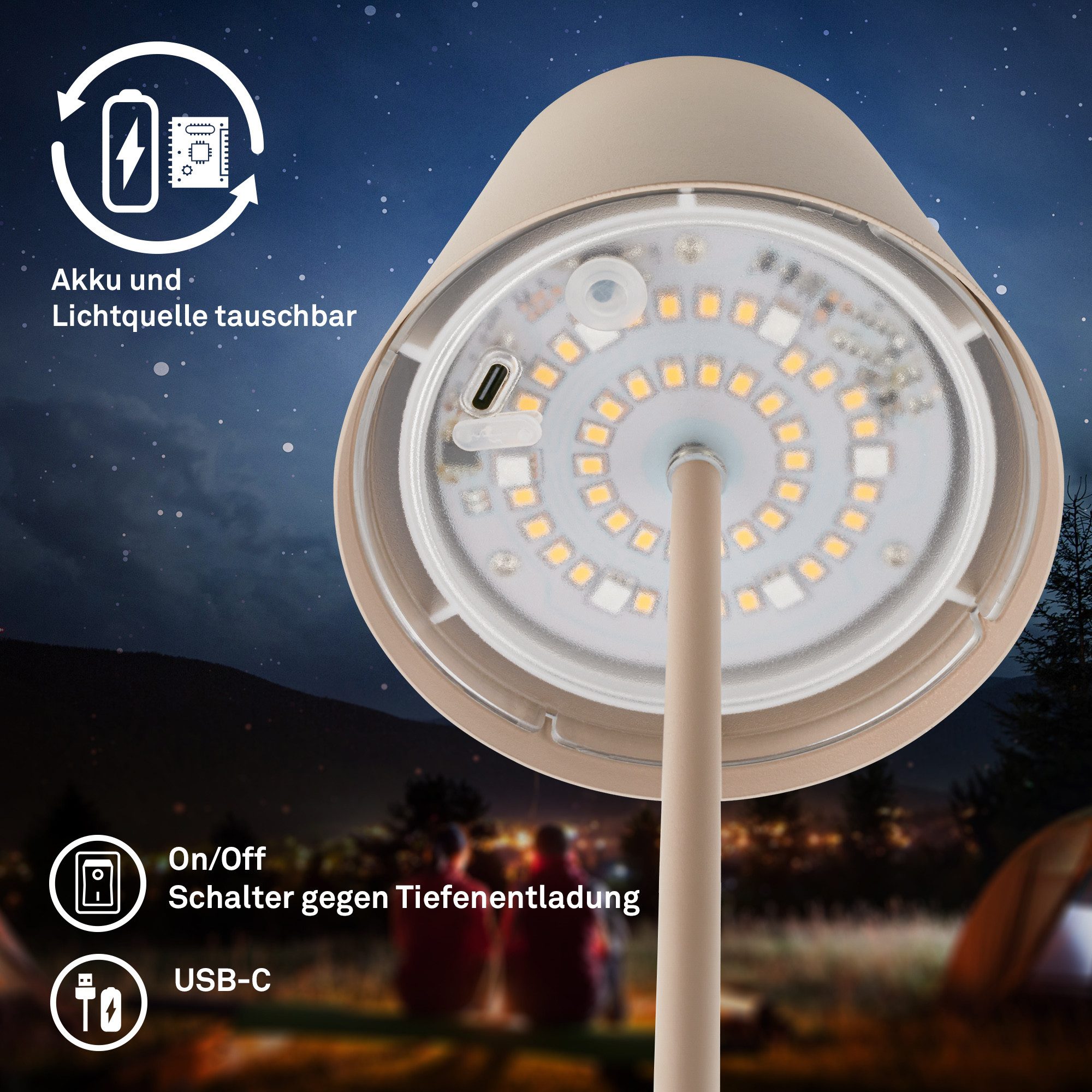 Briloner Leuchten Led-tafellamp Calida