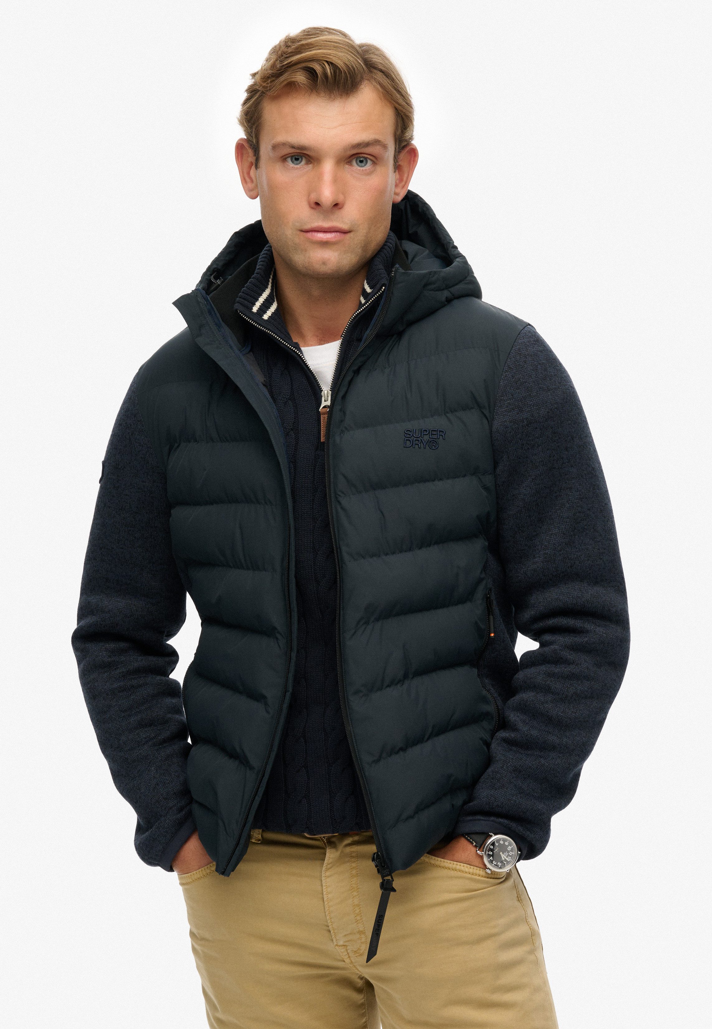 Superdry Gewatteerde jas HOODED STORM KNIT HYBRID JKT